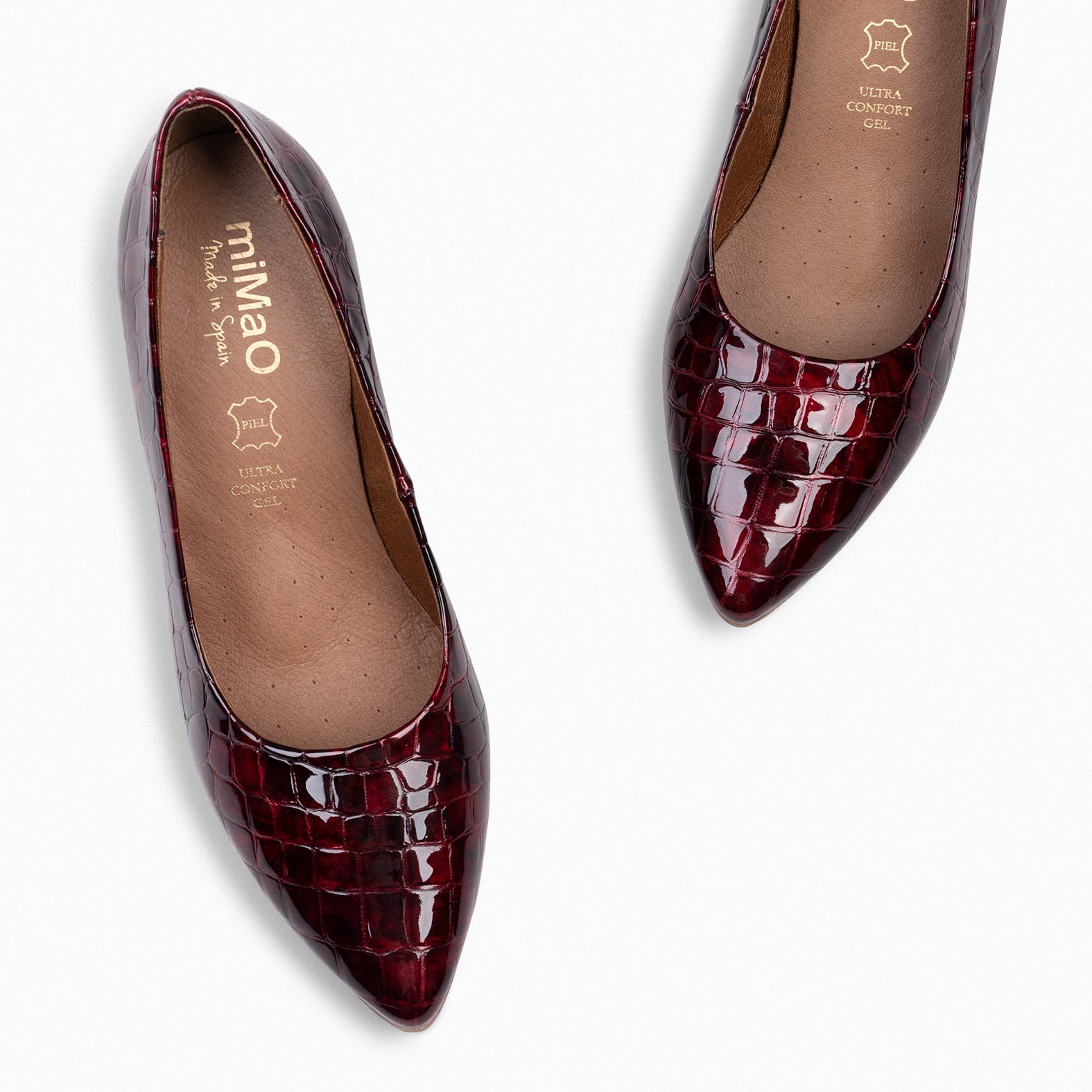 URBAN S COCO – Zapatos de tacón con textura de cocodrilo BURDEOS - miMaO ®