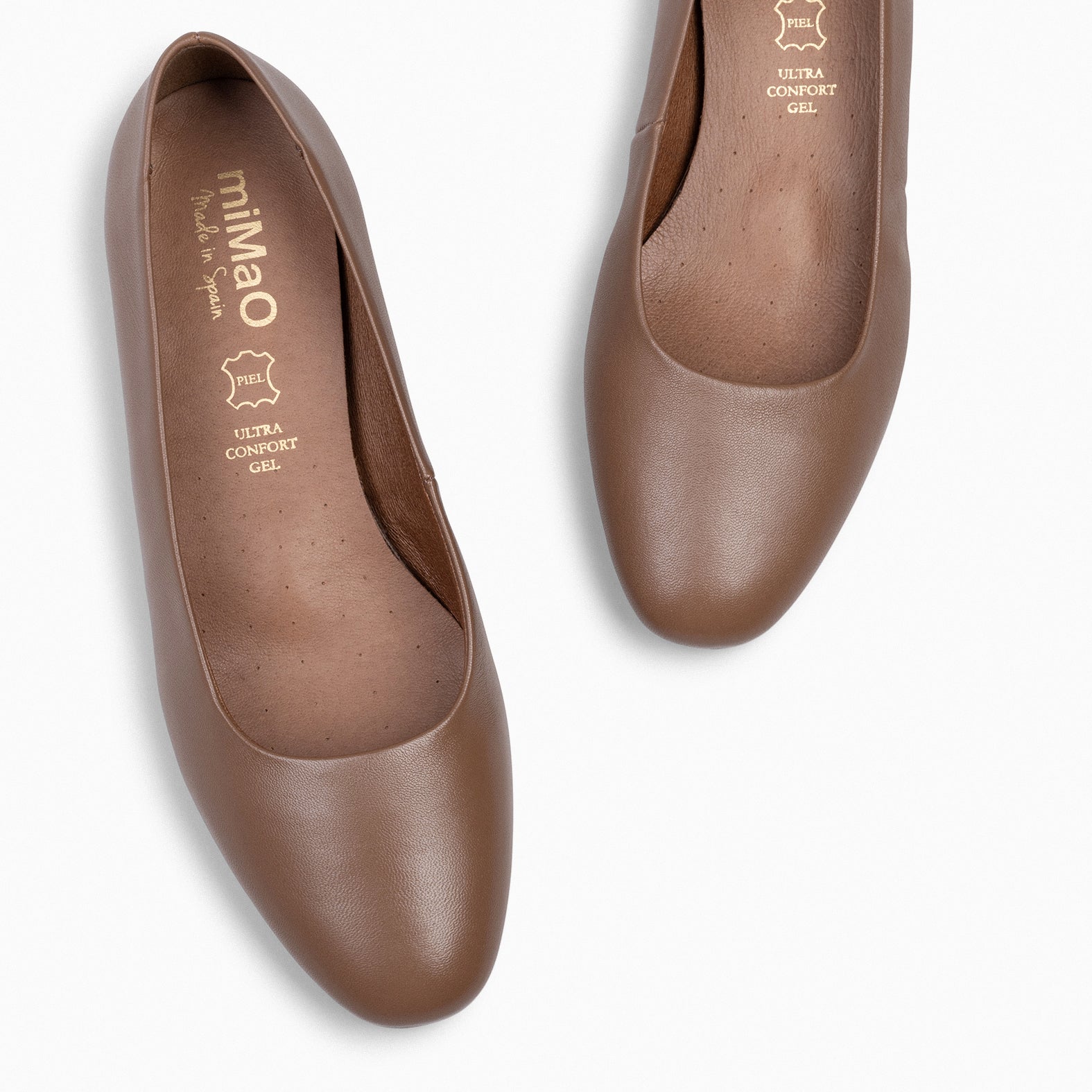 URBAN XS - Zapatos de tacón bajo de napa CAMEL - miMaO ®