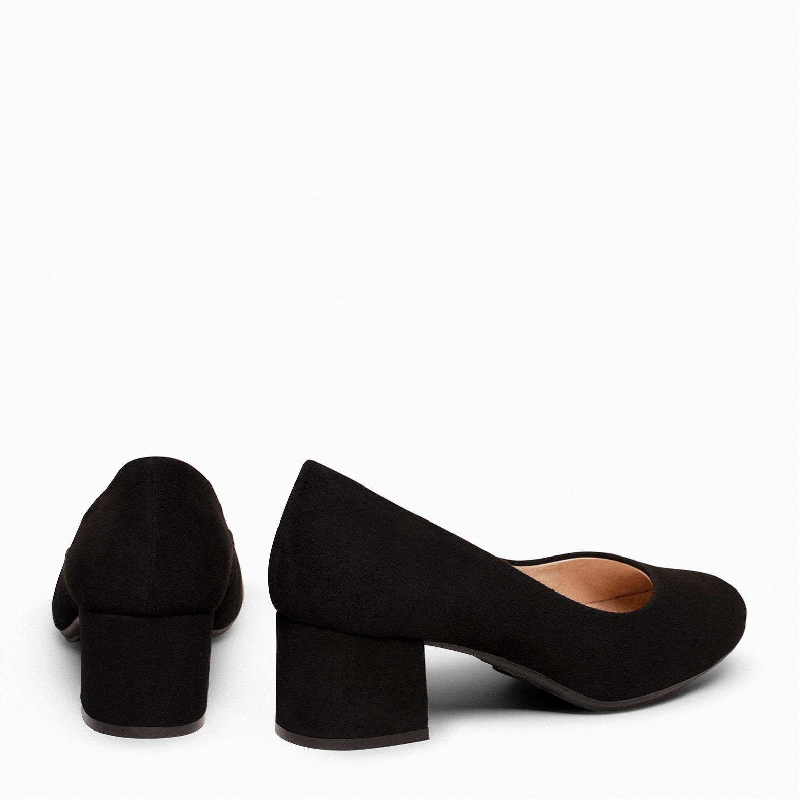 URBAN REDONDO - Zapatos de tacón bajo de ante NEGRO - miMaO ®