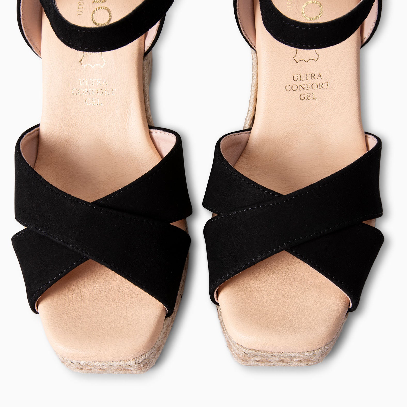 VERA - BLACK Women's wedge espadrilles