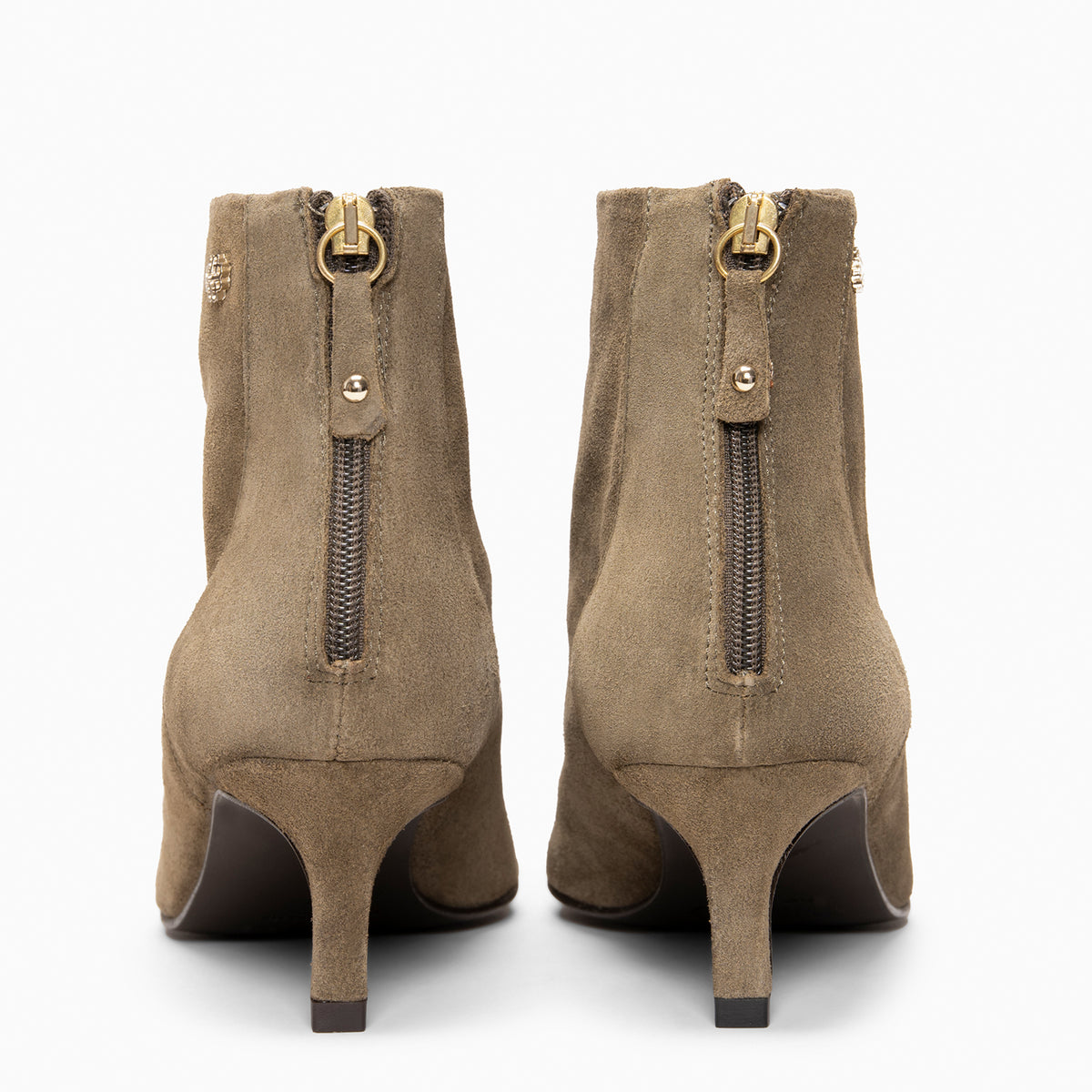 LUISA - Botines de tacón kitten con cremallera VERDE