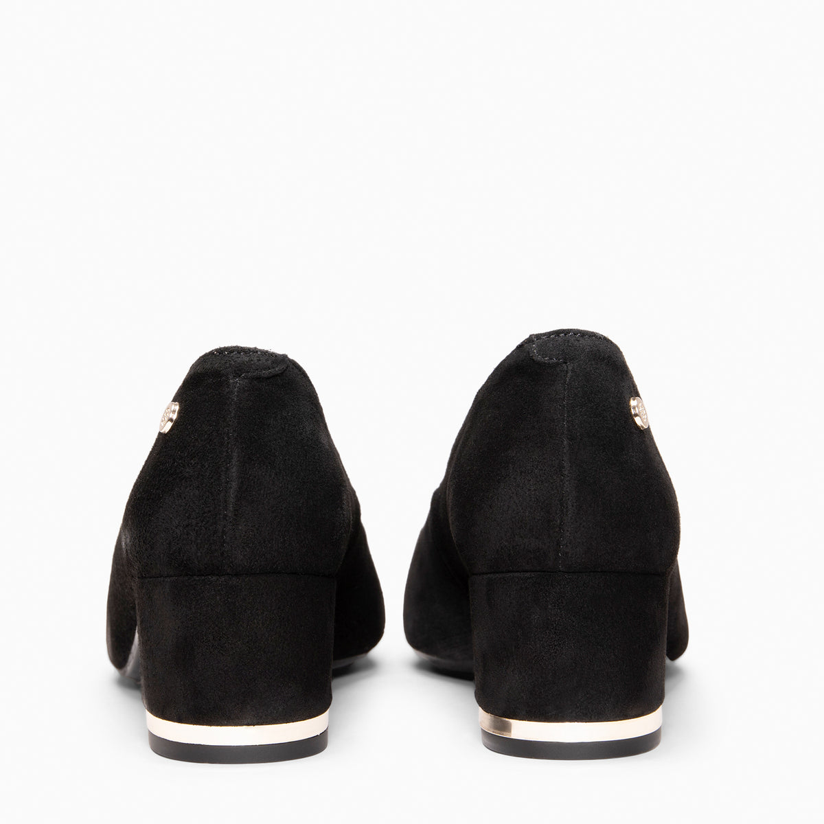 DORI - Zapato de tacón con detalle dorado NEGRO