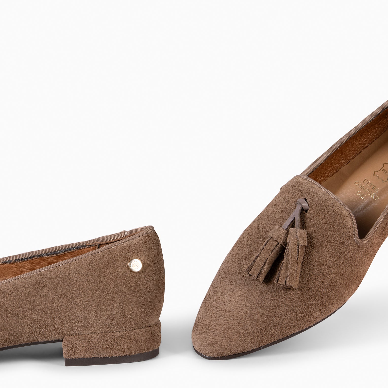 ADISA – Mocasines de piel de serraje TAUPE - miMaO ®