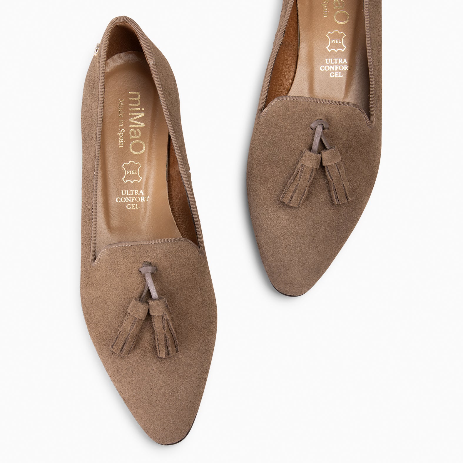 ADISA – Mocasines de piel de serraje TAUPE - miMaO ®
