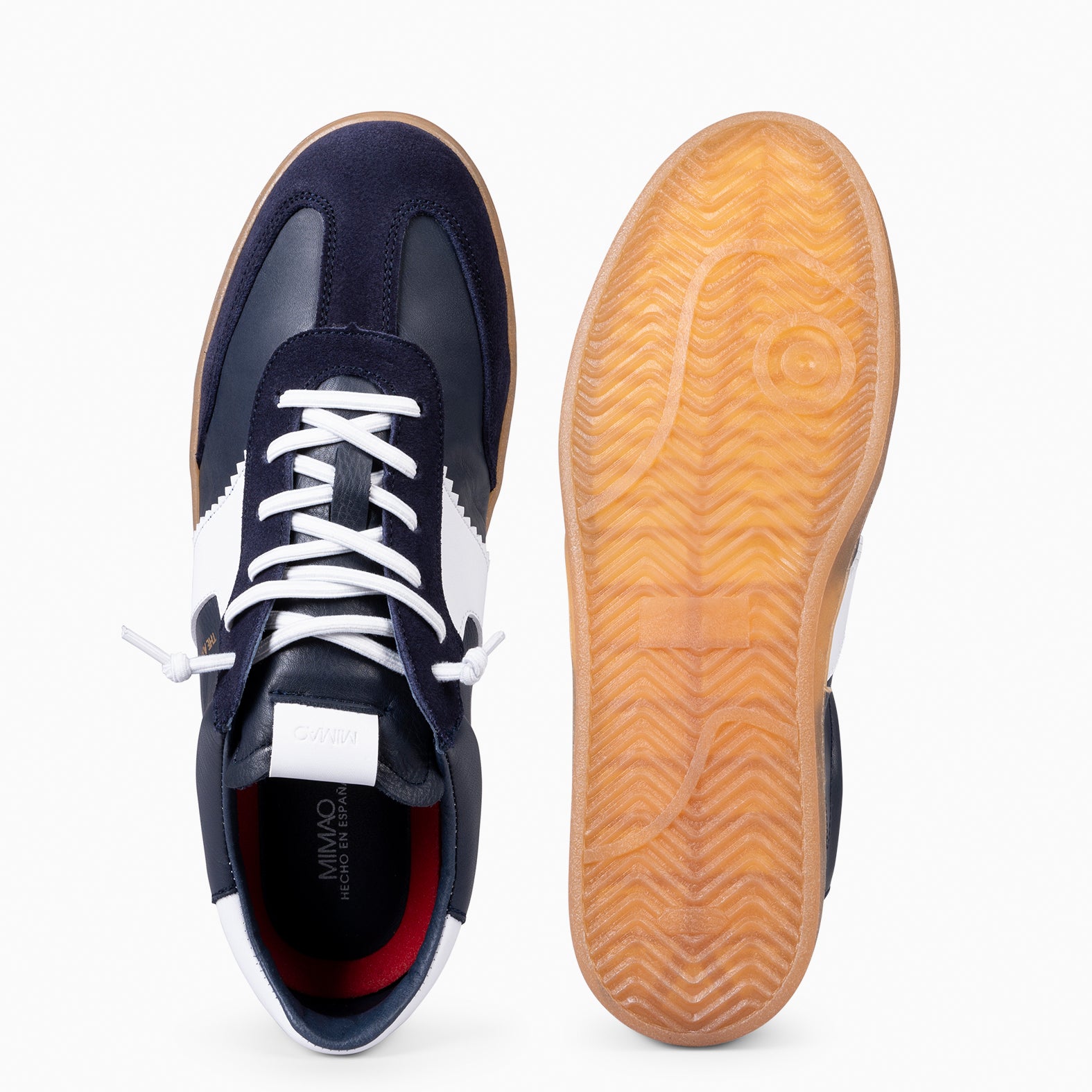 AARON – Sneakers multi cuir BLEU MARINE pour homme