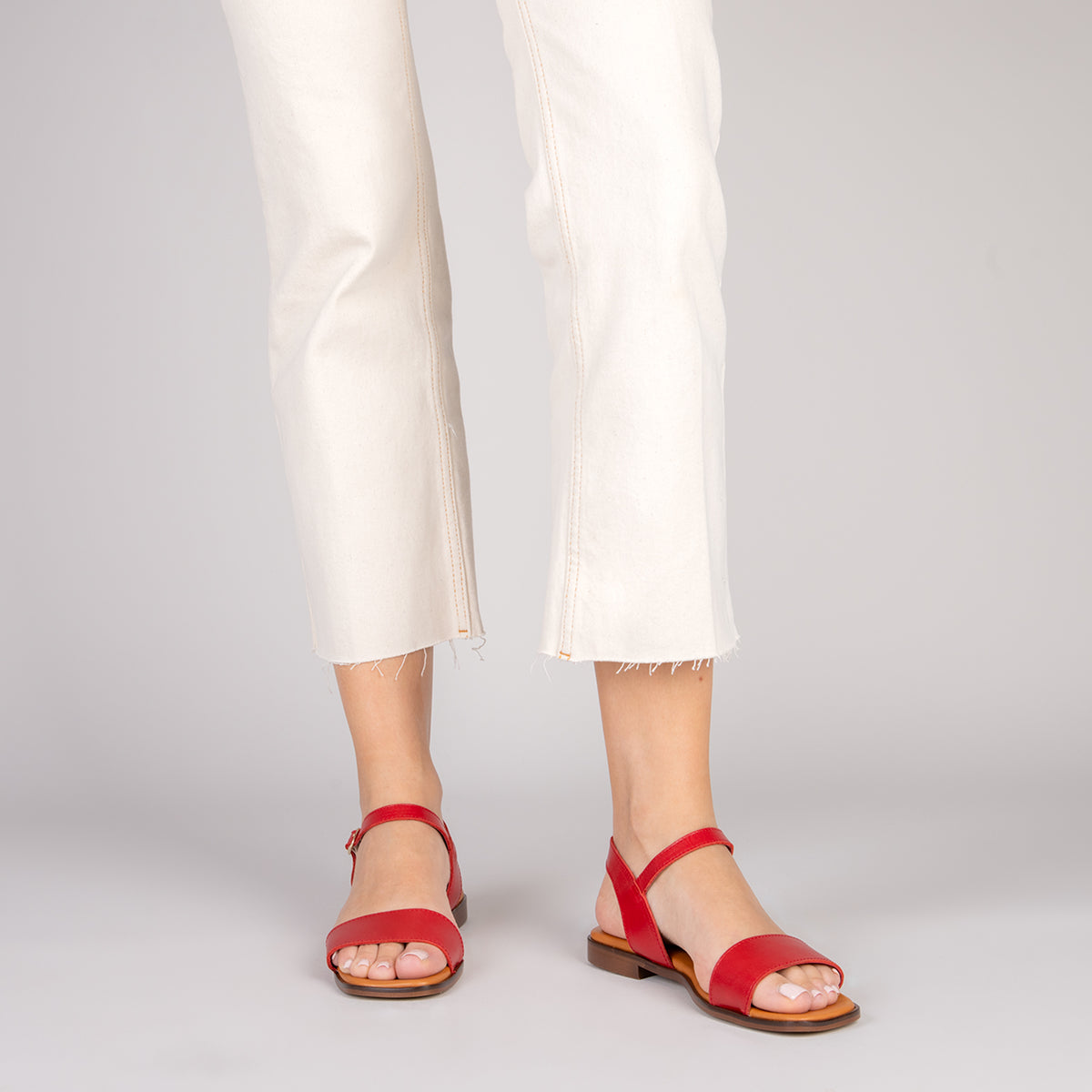 SANTORINI - RED Flat Sandals