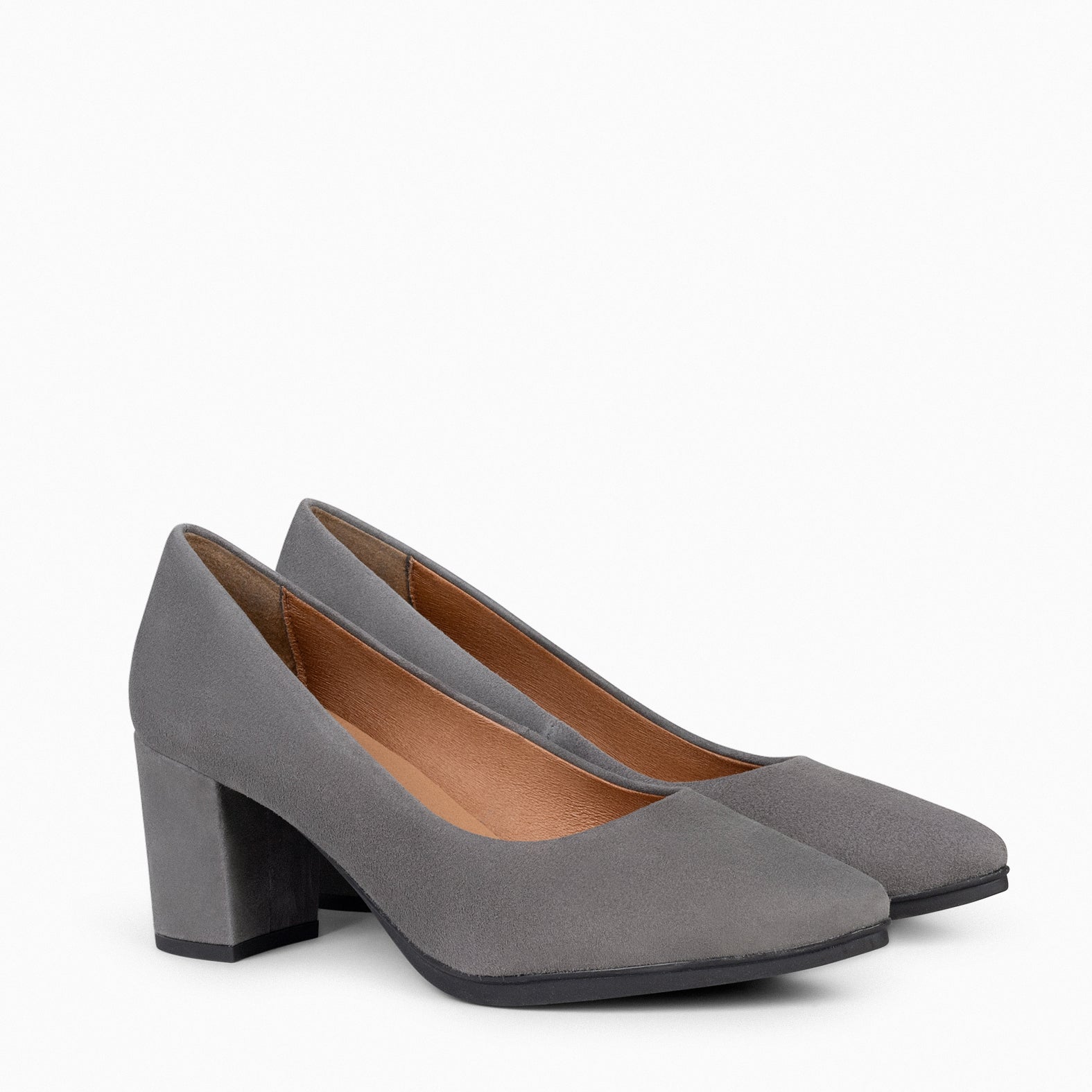 URBAN S - Zapatos de tacón medio de ante en GRIS - miMaO ®