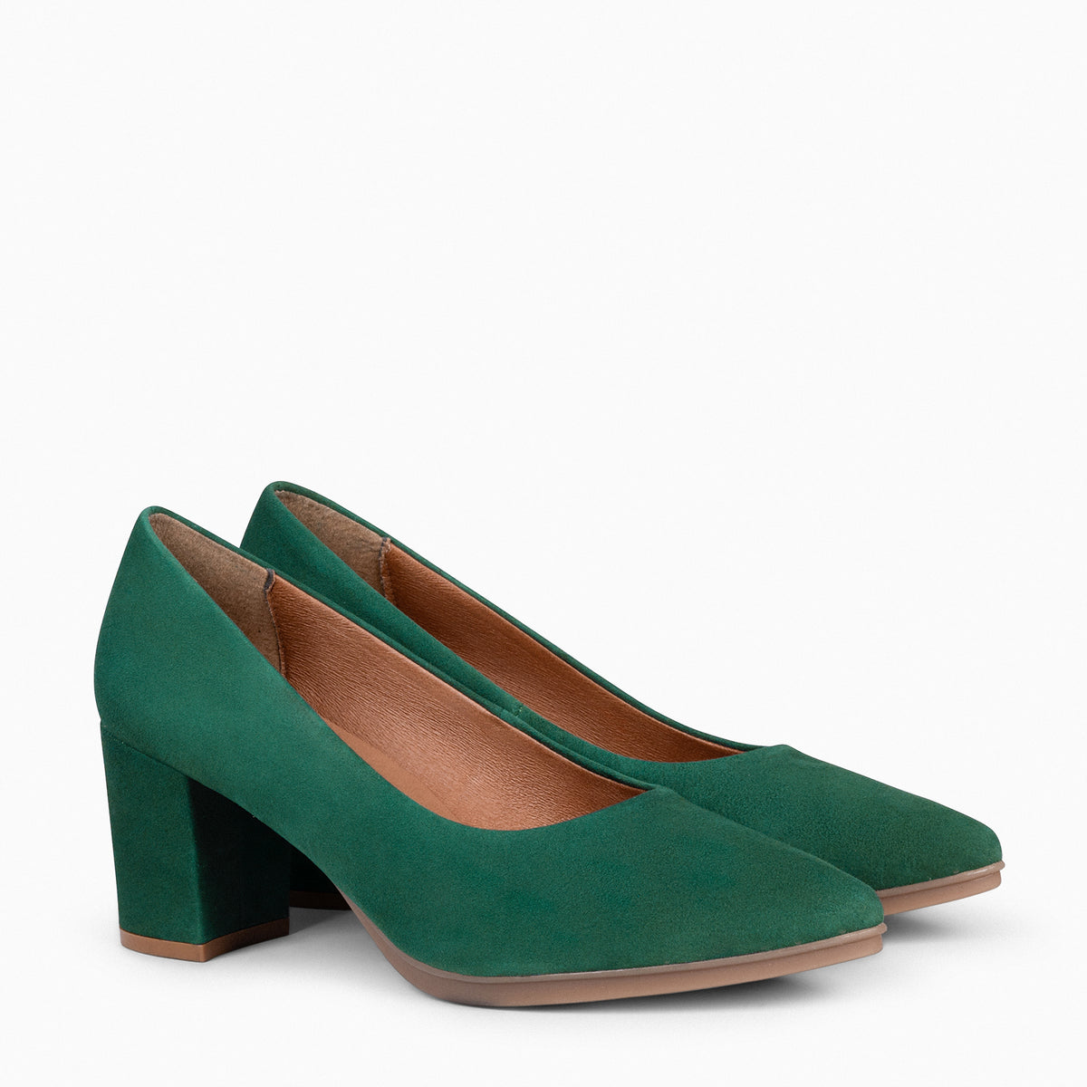 URBAN S – Zapatos de tacón medio de ante VERDE