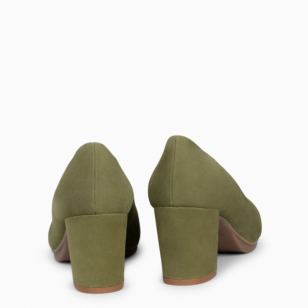 URBAN S – Zapatos de tacón medio de ante KAKI