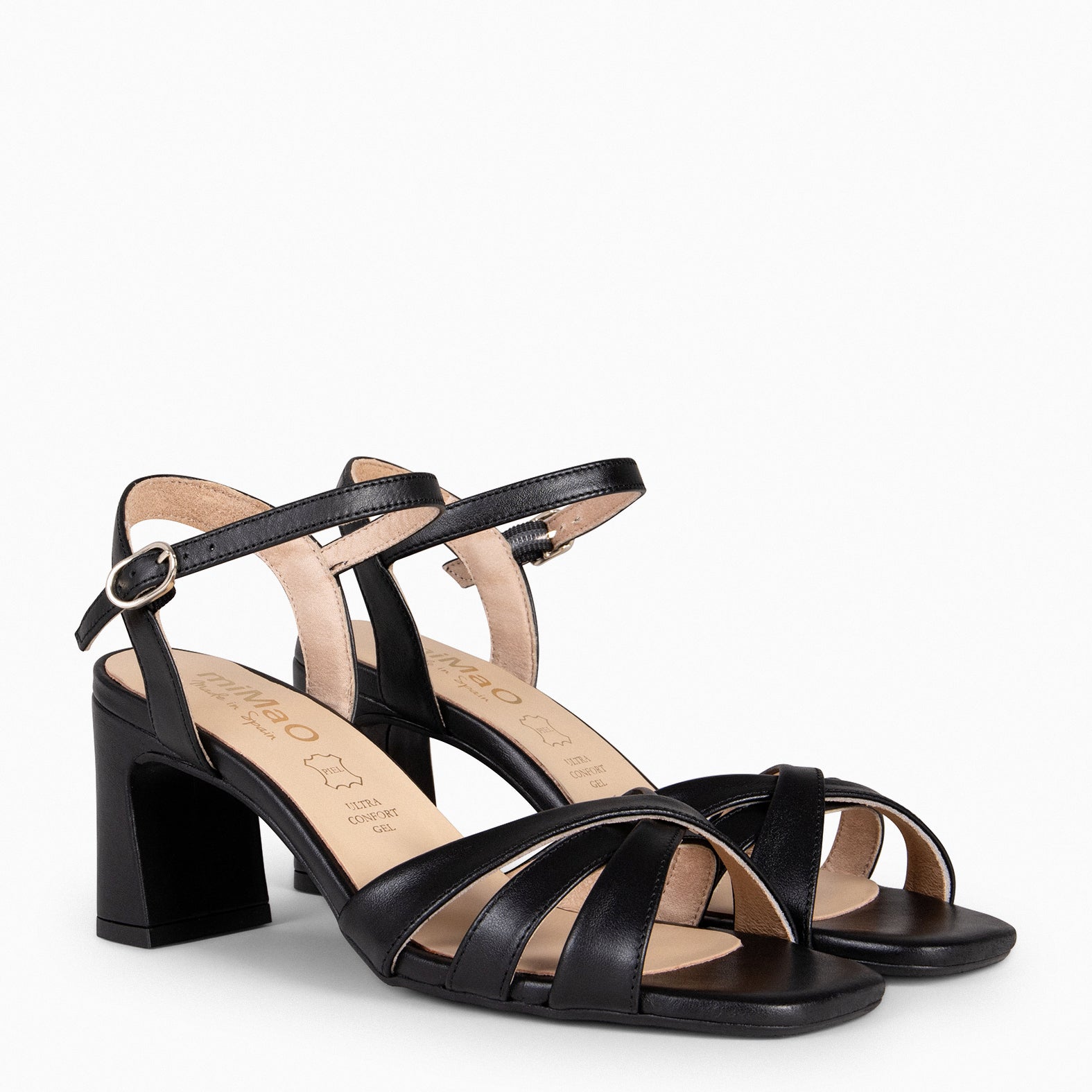 PAULA - Sandalias de fiesta con tacón NEGRO