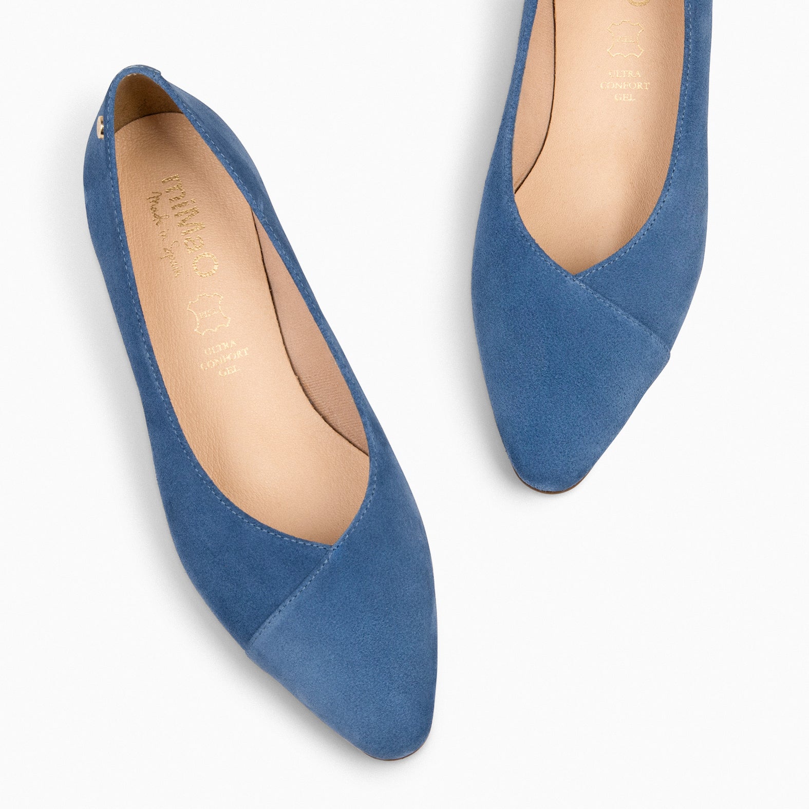 MARIE - Zapatos de tacón Bajo de punta fina AZUL - miMaO ®