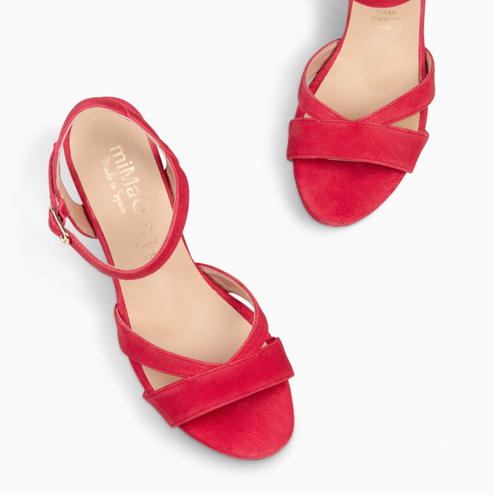 PARIS – Sandalias de fiesta con tacón alto y plataforma ROJO - miMaO ®