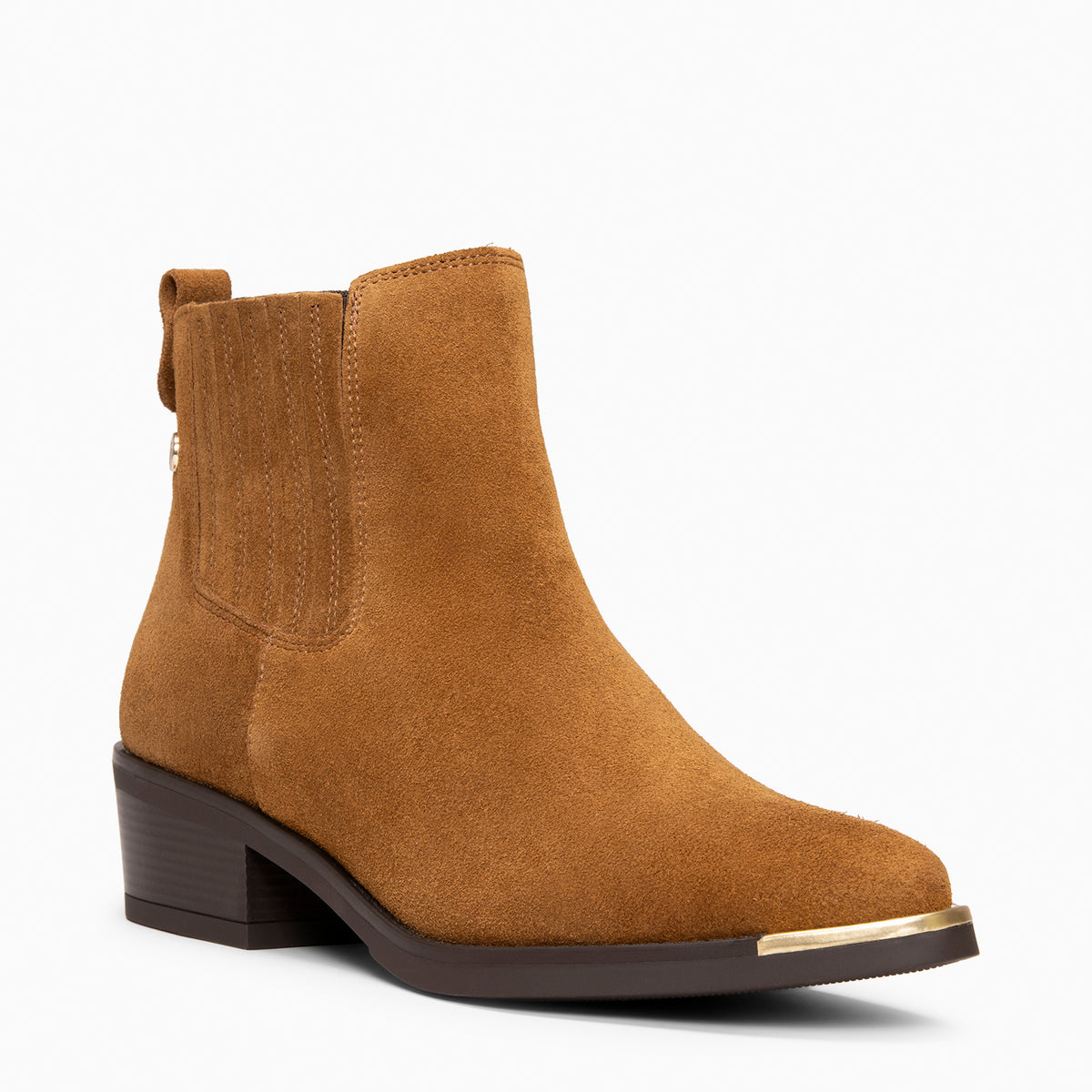 BONNIE - Botines Chelsea de tacón CAMEL