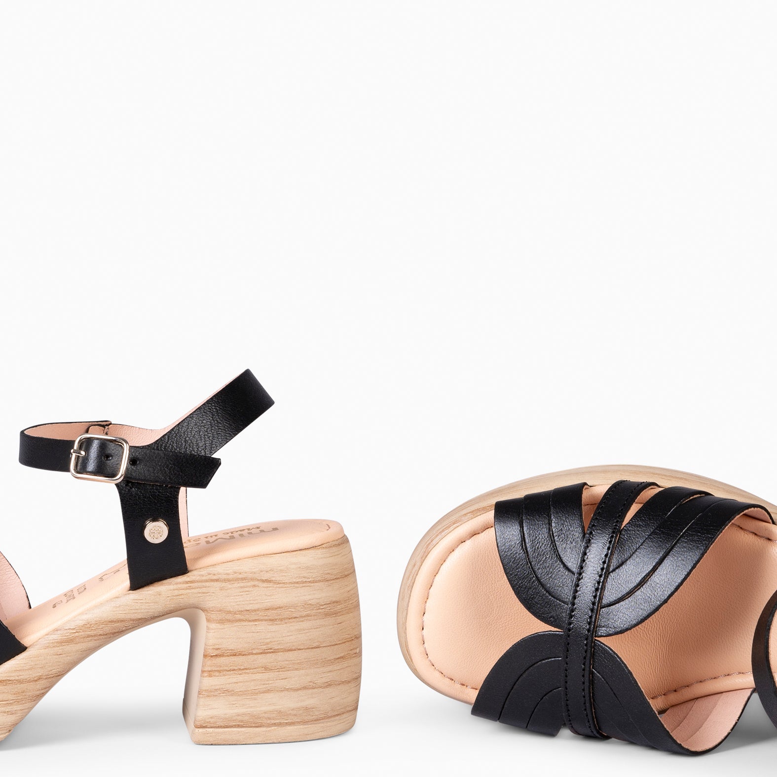 LANCY - SANDALIAS CASUAL DE TACÓN NEGRO