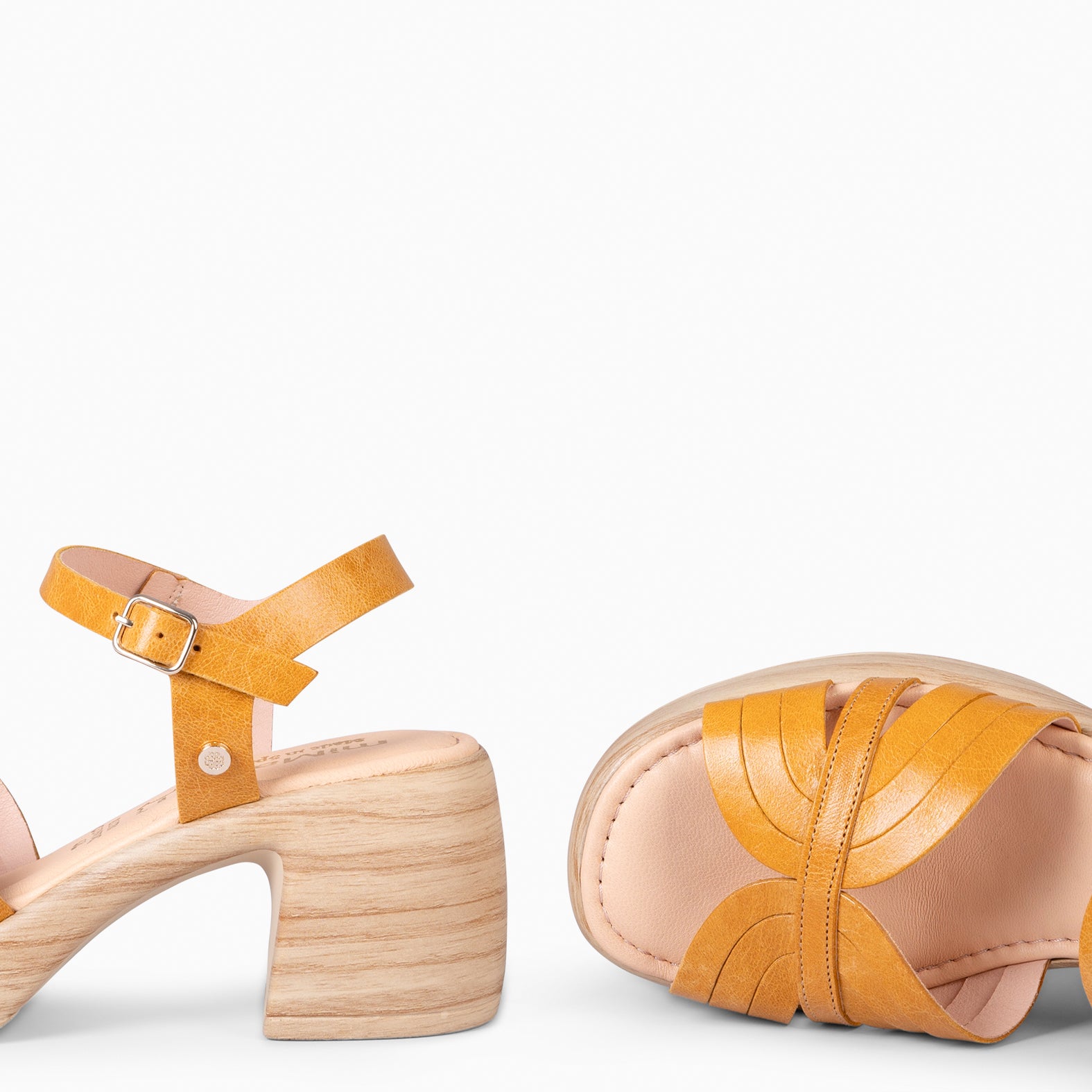 LANCY - SANDALIAS CASUAL DE TACÓN AMARILLO