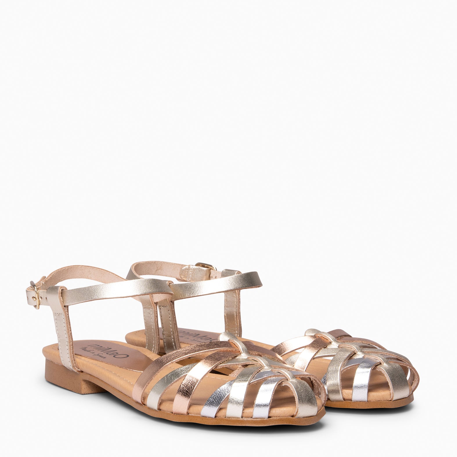 BEACH - Sandalias planas de tiras METALES - miMaO ®