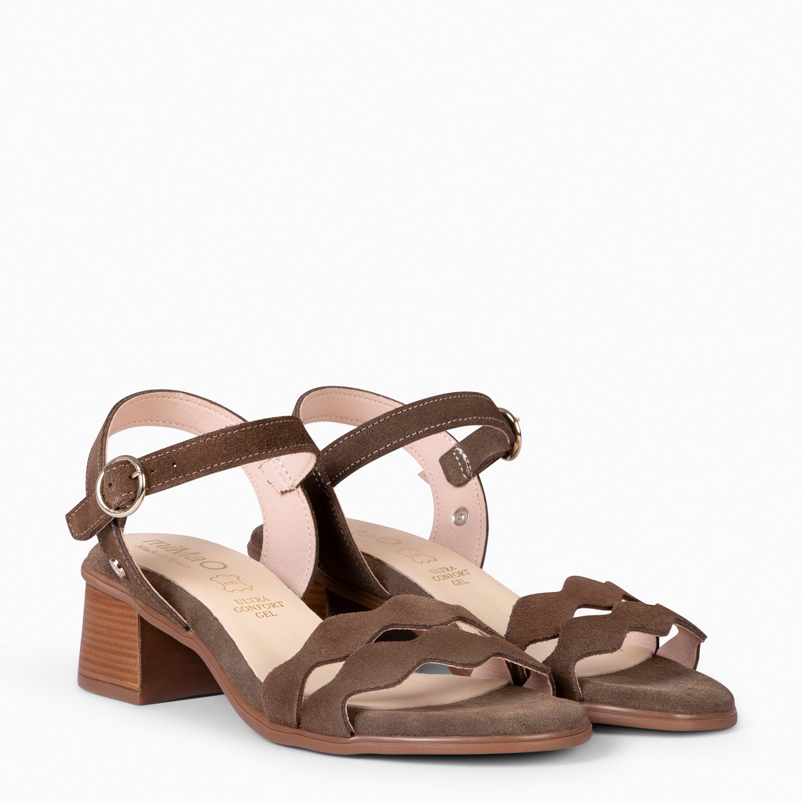 LETY - SANDALIA DE TACÓN DE VESTIR MARRON - miMaO ®