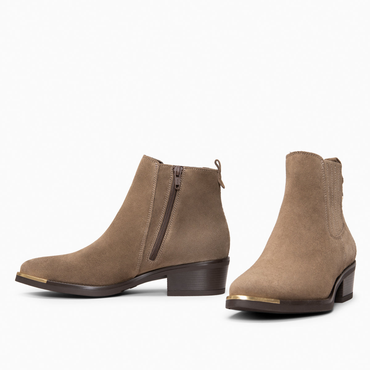 BONNIE - Botines Chelsea de tacón TAUPE