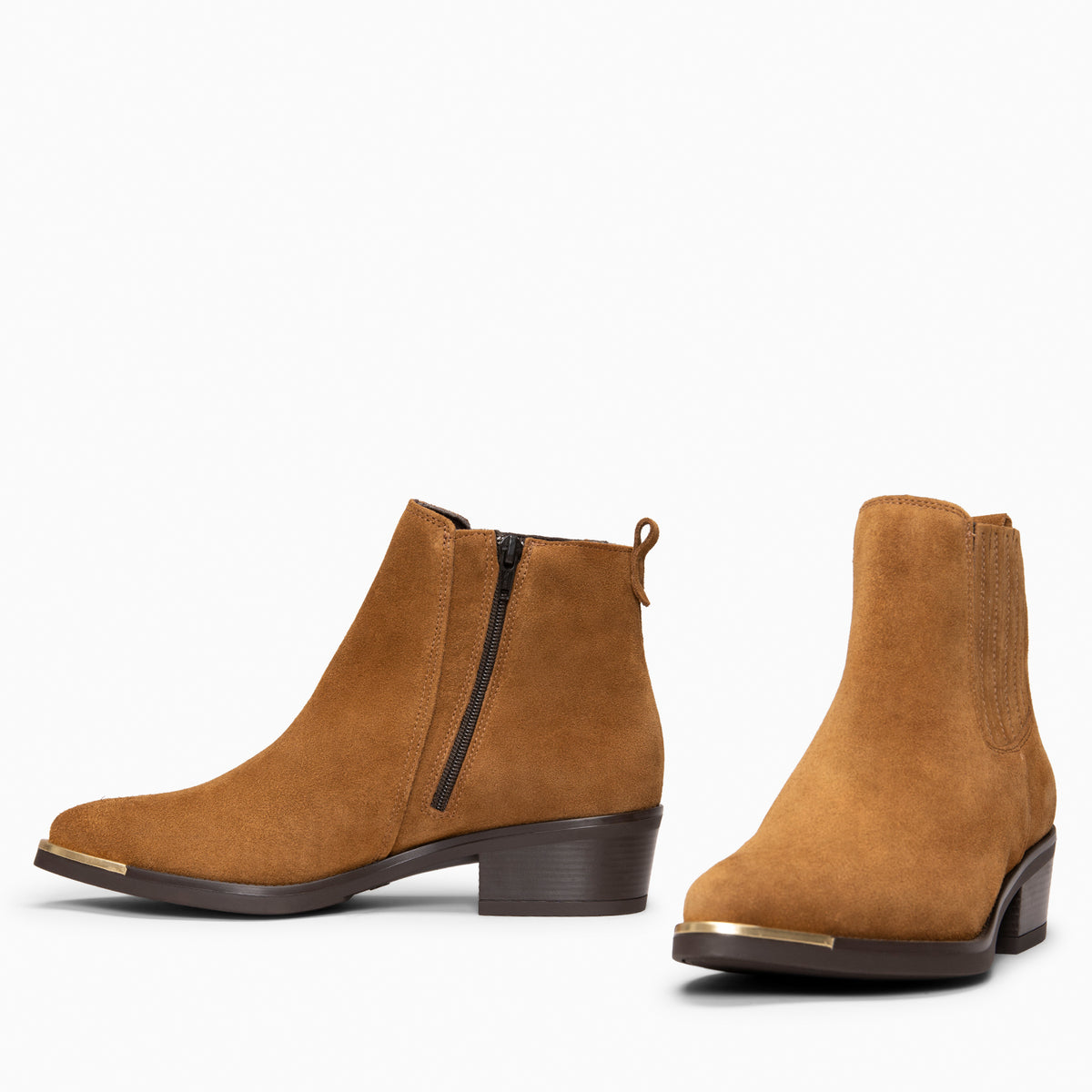 BONNIE - Botines Chelsea de tacón CAMEL