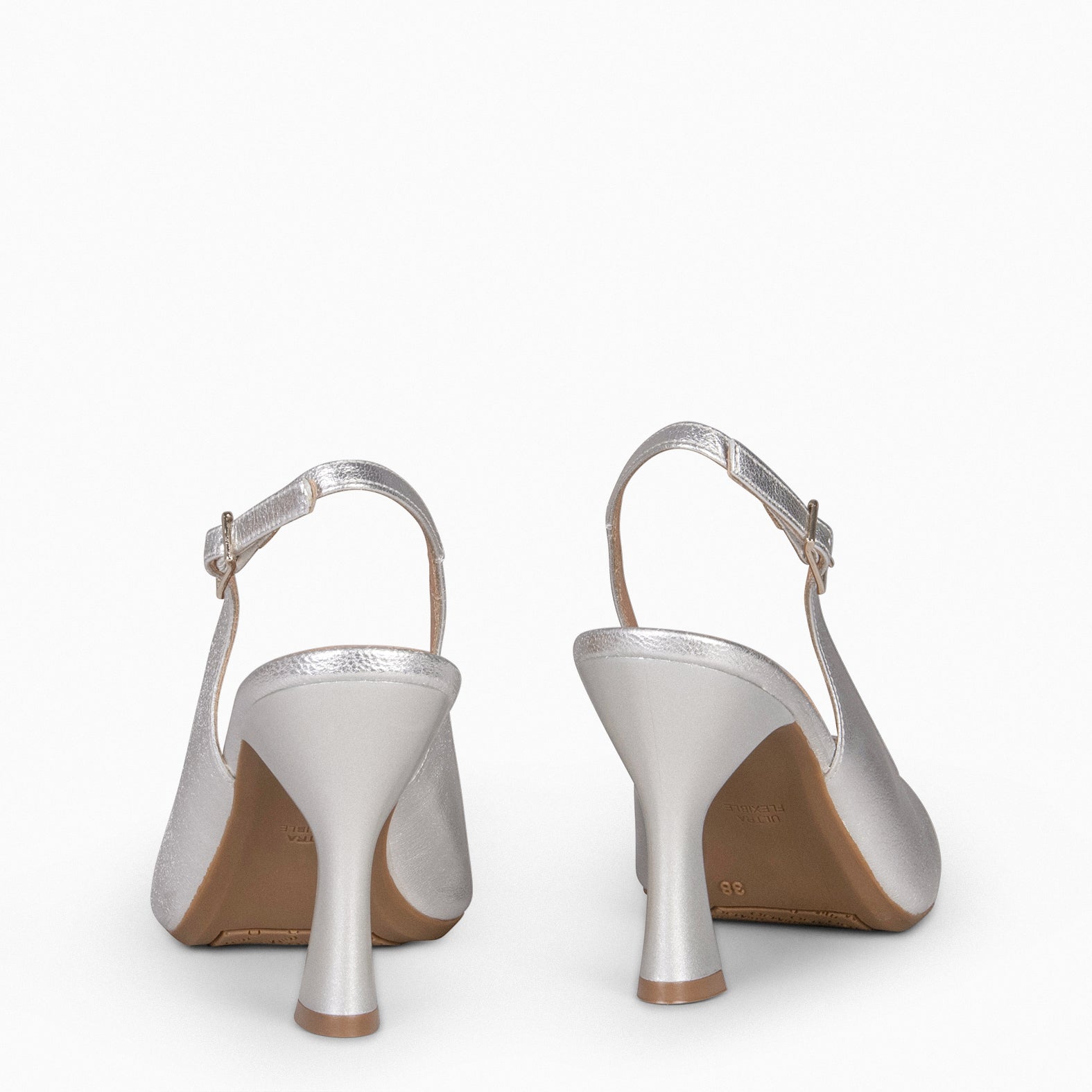 GLAM DESTALONADO - Zapatos de tacón destalonados de napa PLATA - miMaO ®