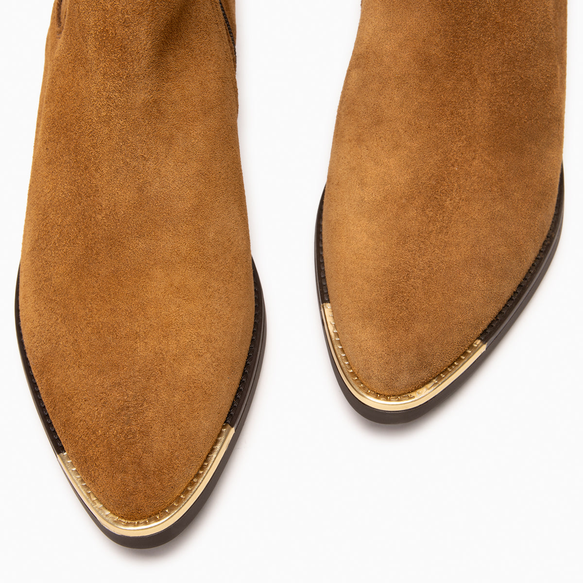 BONNIE - Botines Chelsea de tacón CAMEL