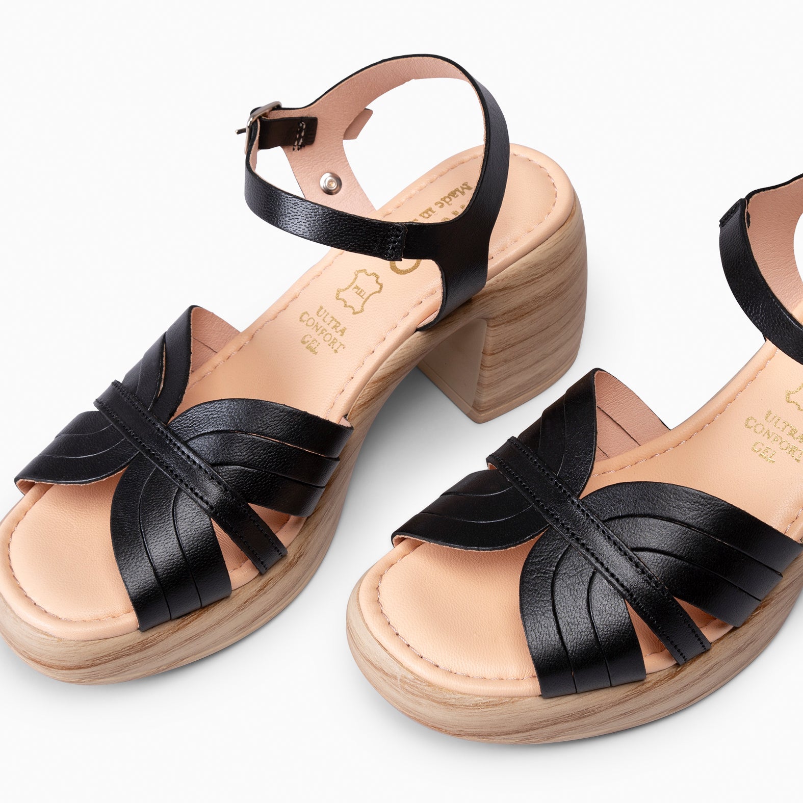 LANCY - SANDALIAS CASUAL DE TACÓN NEGRO