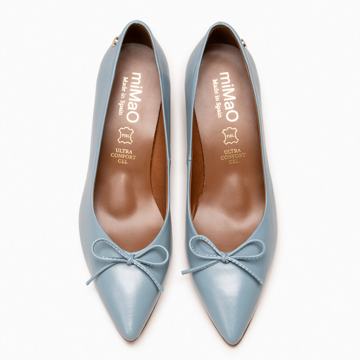 MONI - Zapatos de salón de tacón fino con lazo AZUL