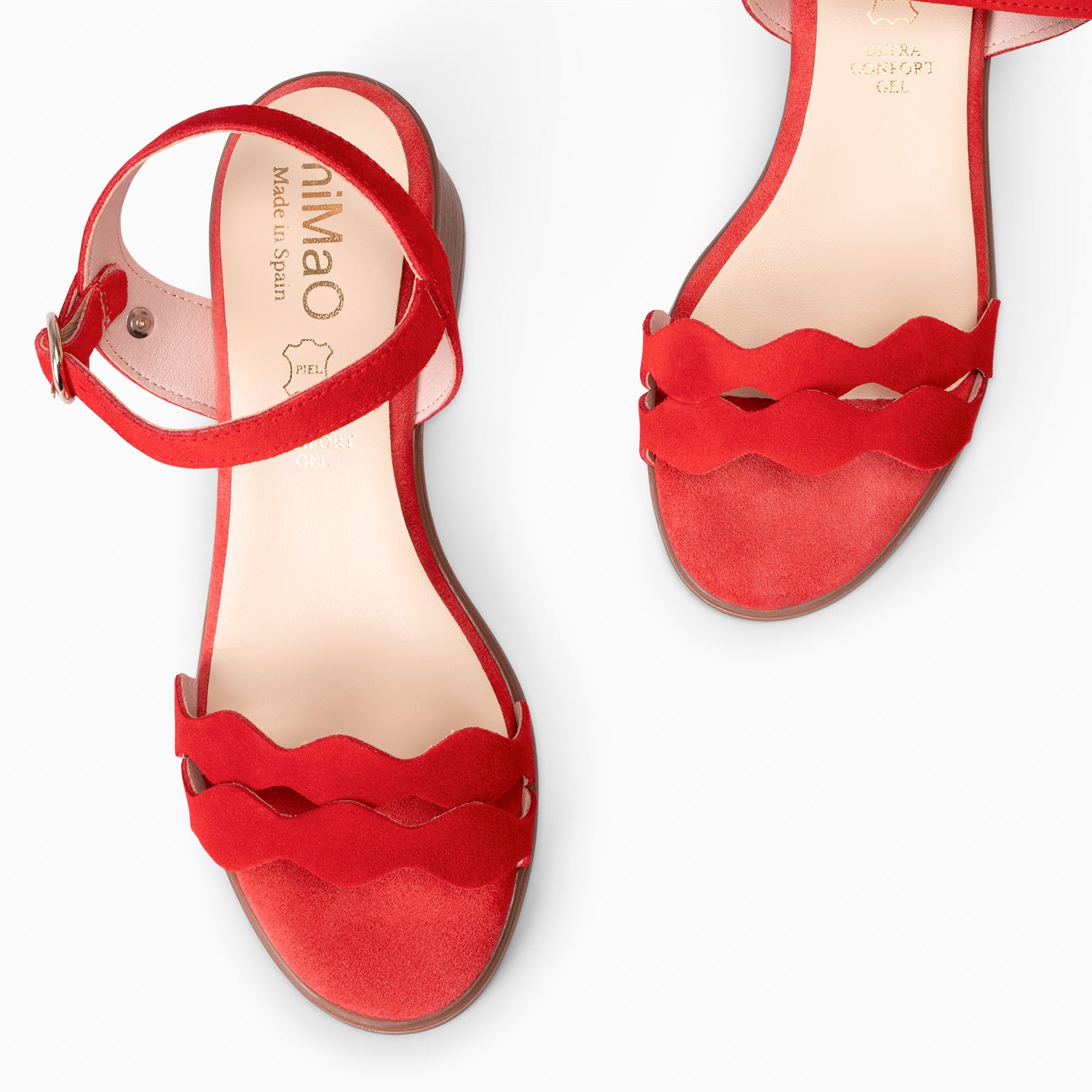 LETY – Sandales à talon ultra confort ROUGE