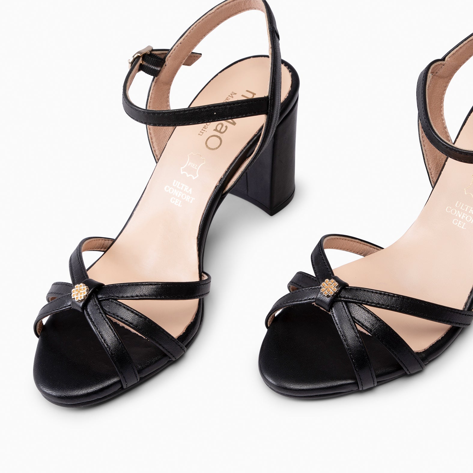 SONIA - SANDALIAS ELEGANTES DE TACÓN ALTO NEGRO - miMaO ®