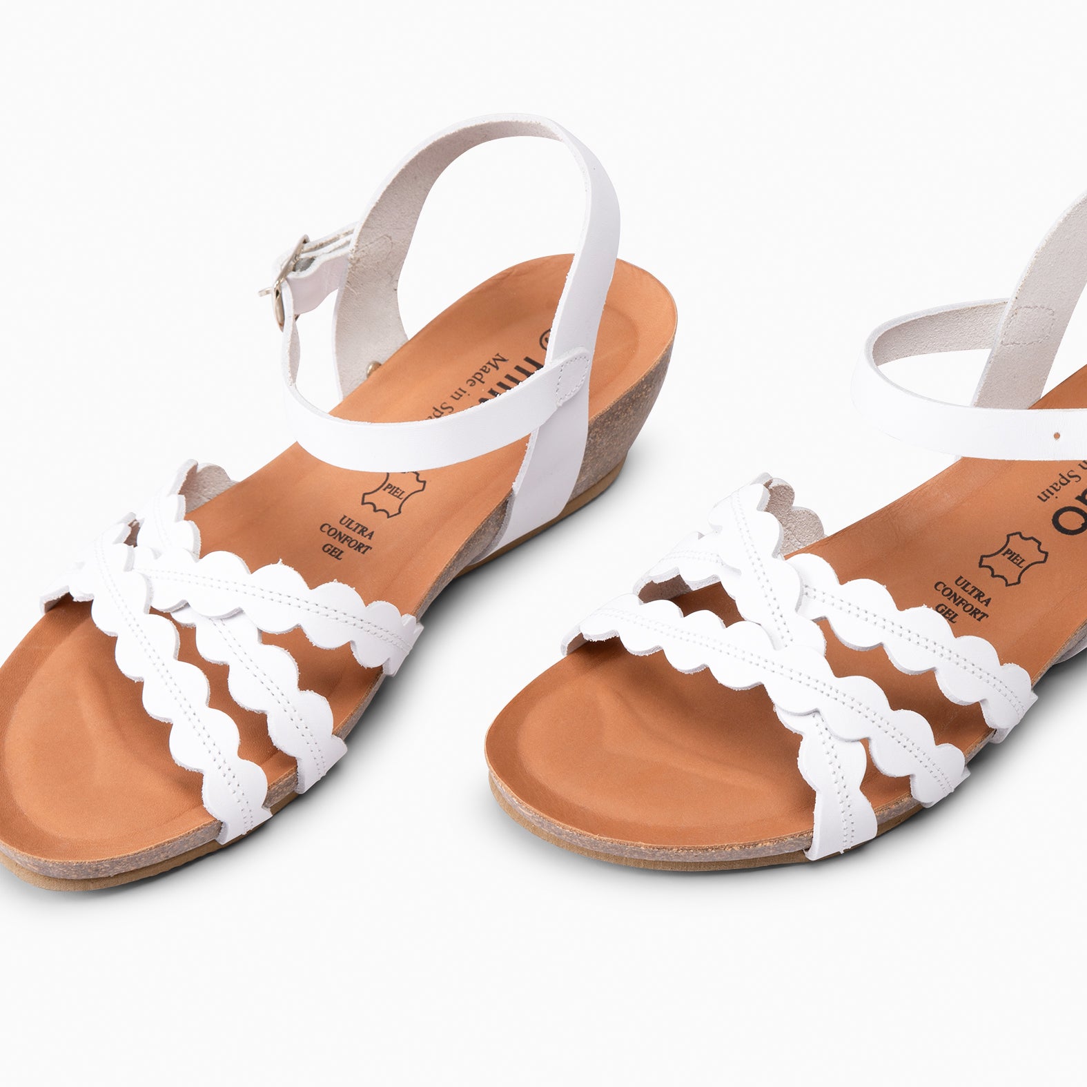 MALTA - SANDALIA BIO CON CUÑA BLANCO - miMaO ®