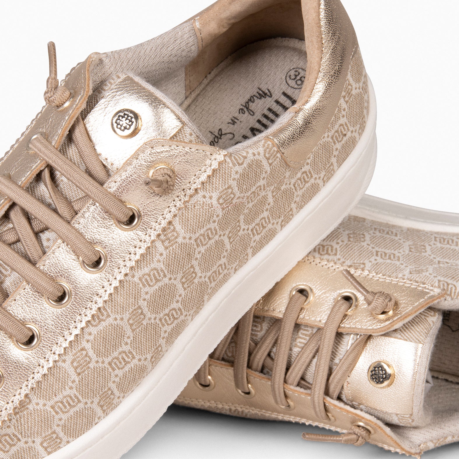 TOULOUSE - Zapatillas cordones elásticos CAMEL ORO - miMaO ®
