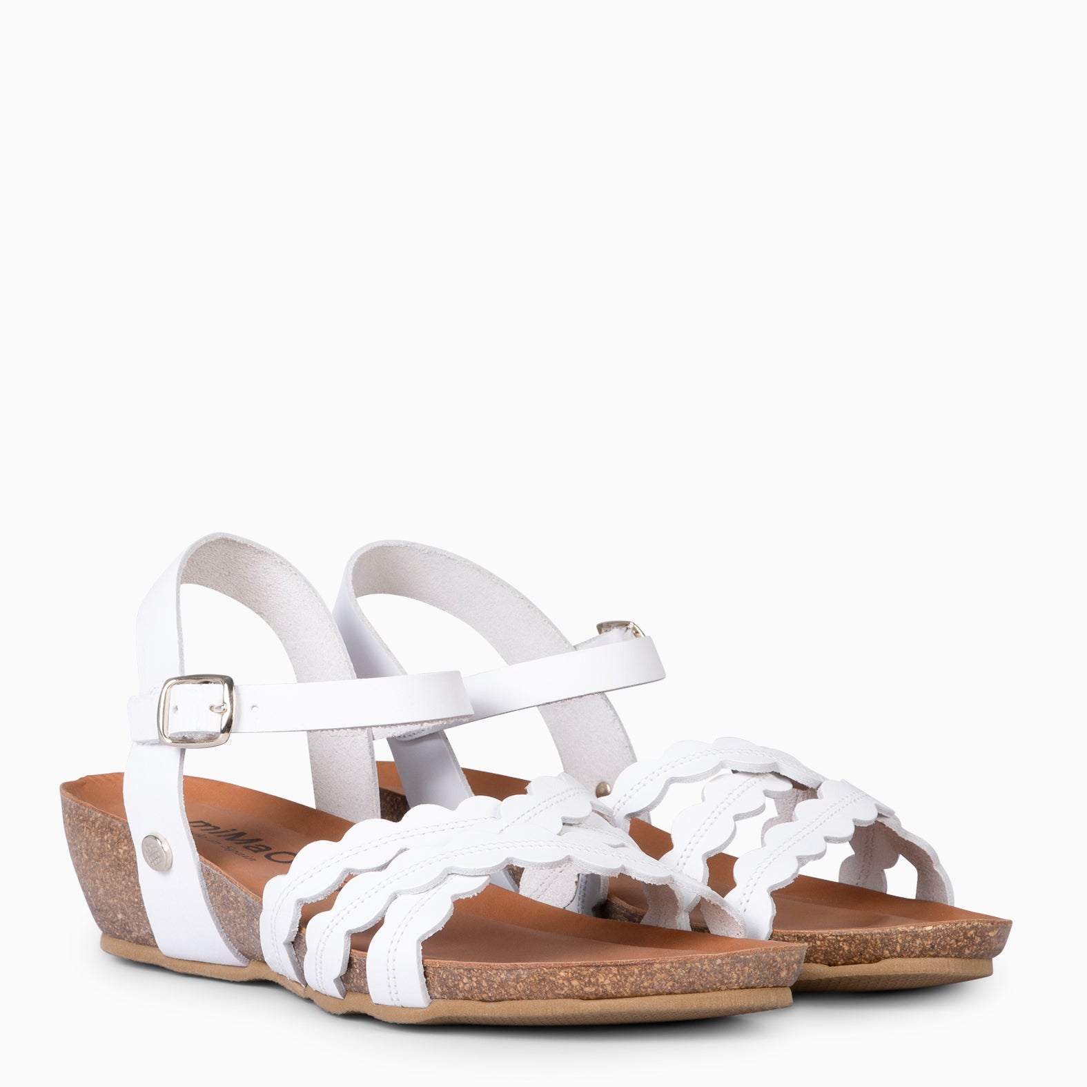 MALTA - SANDALIA BIO CON CUÑA BLANCO - miMaO ®
