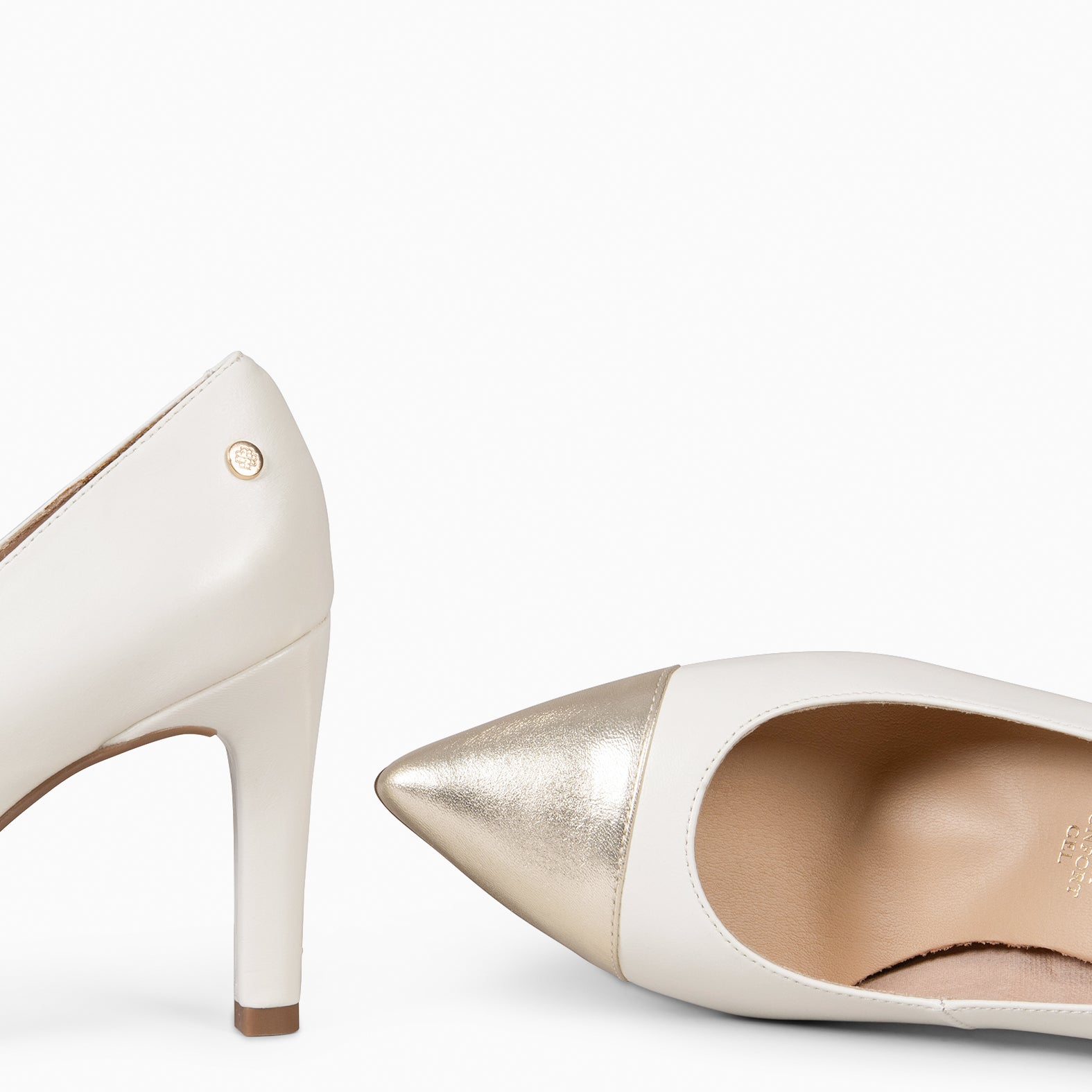 LILLY – Zapato de tacón alto y puntera MARFIL - miMaO ®