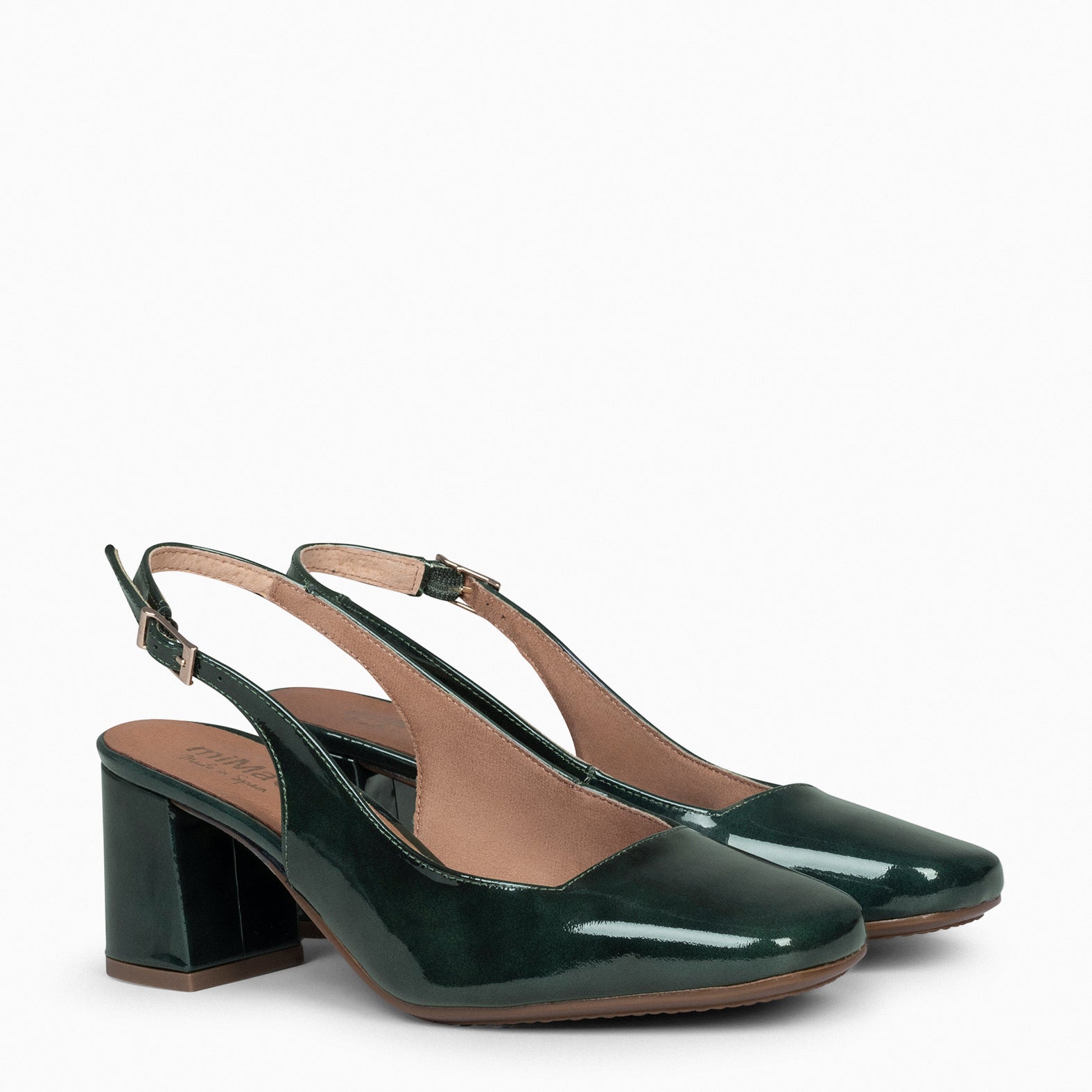 SOPHÍA - Zapato tacón ancho destalonado VERDE