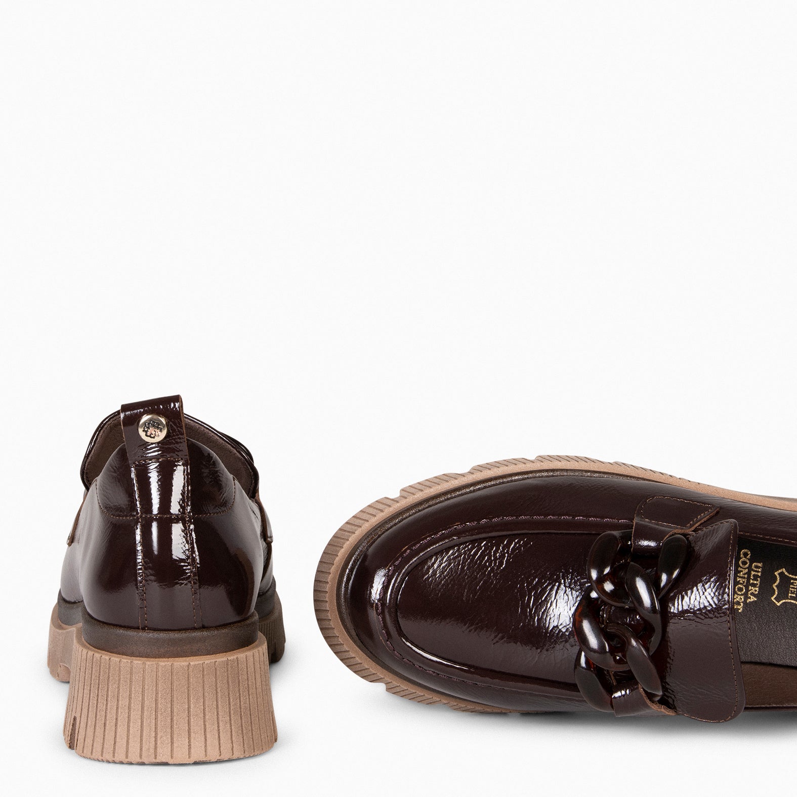 LOLA - Mocasín MARRÓN con suela track - miMaO ®