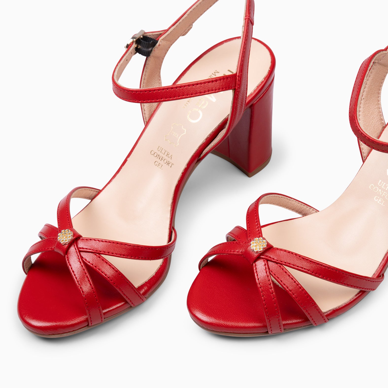 SONIA - SANDALIAS ELEGANTES DE TACÓN ALTO ROJO - miMaO ®