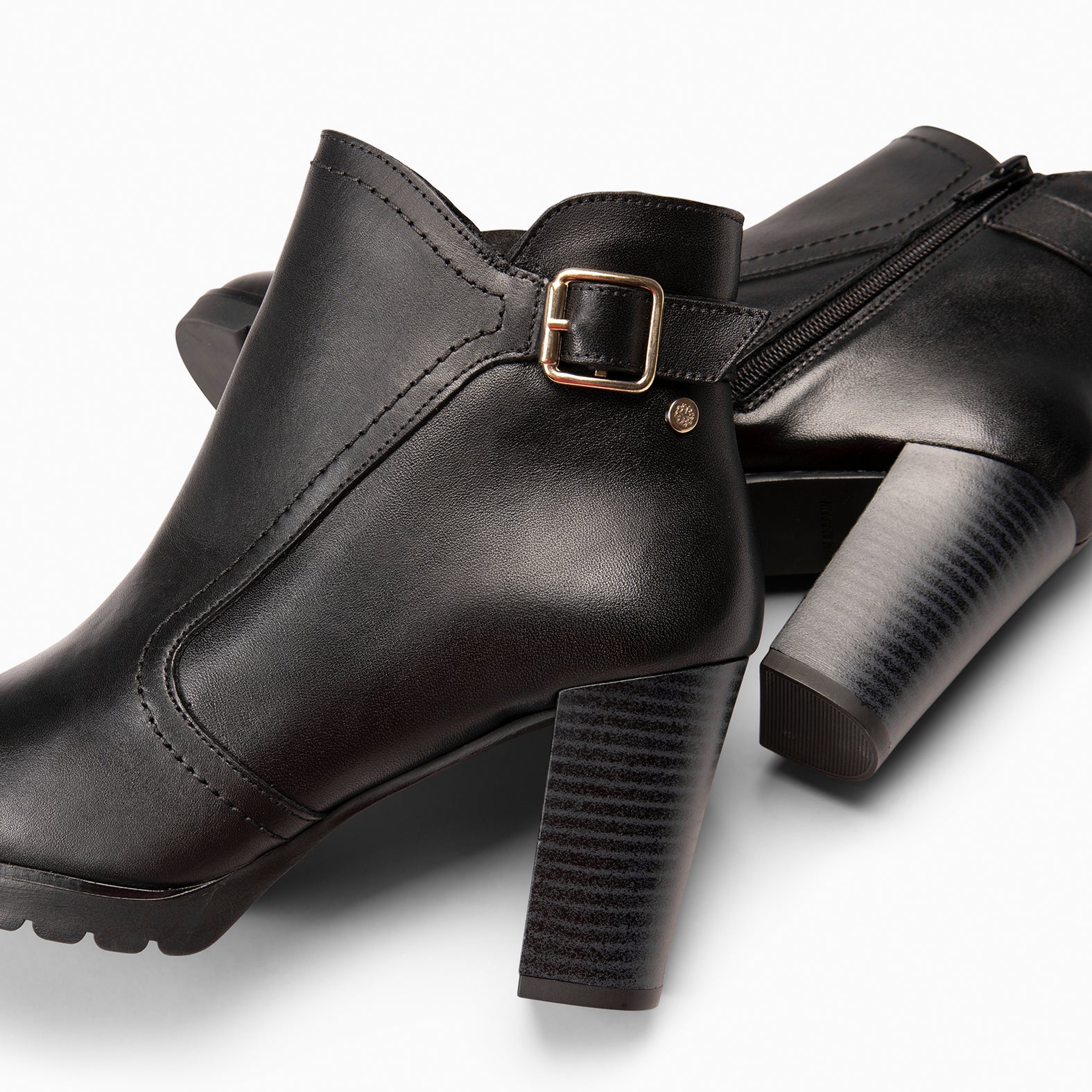 OLI – Botines de tacón alto con hebilla decorativa NEGRO - miMaO ®