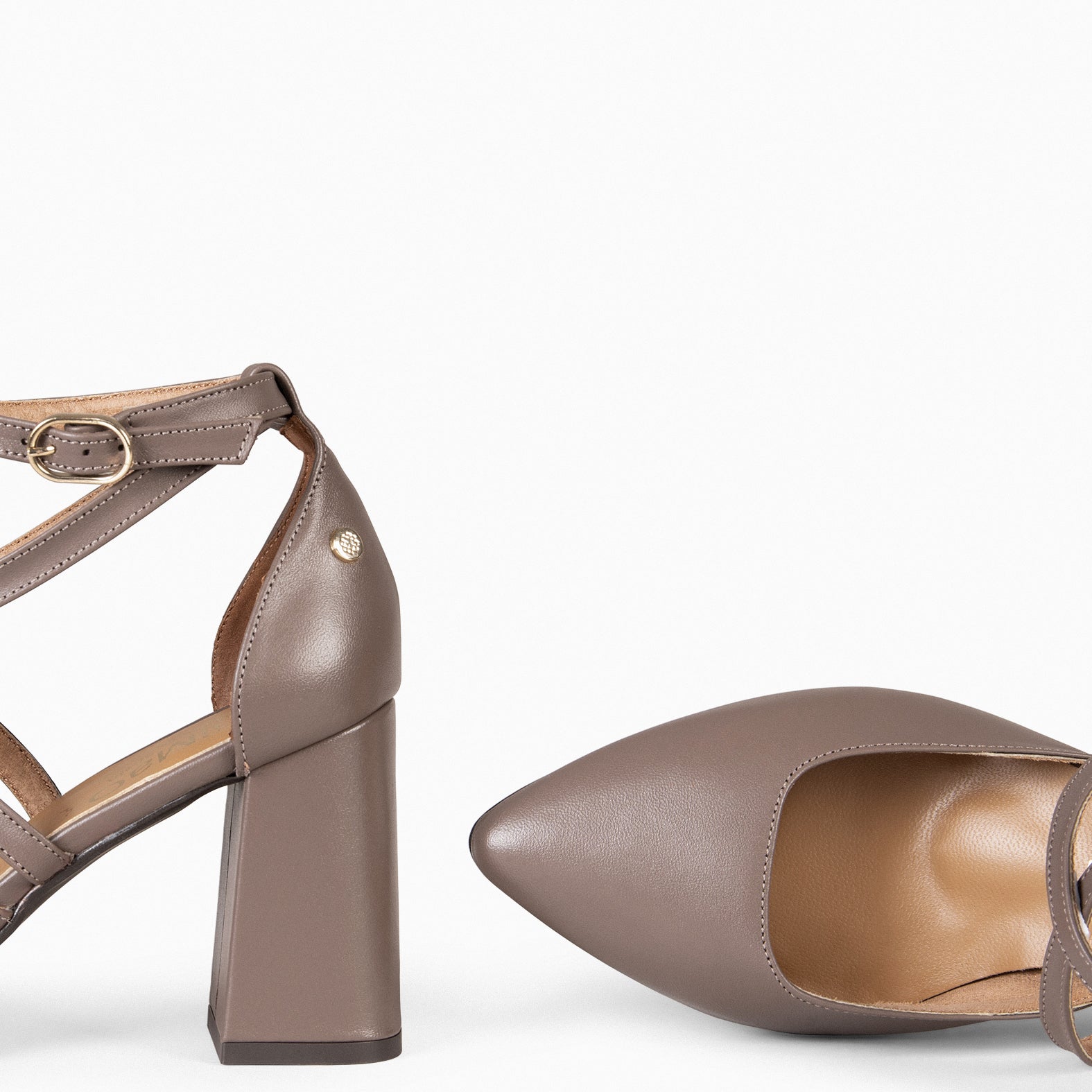 ARIEL - Sandalia de fiesta con tacón TAUPE - miMaO ®