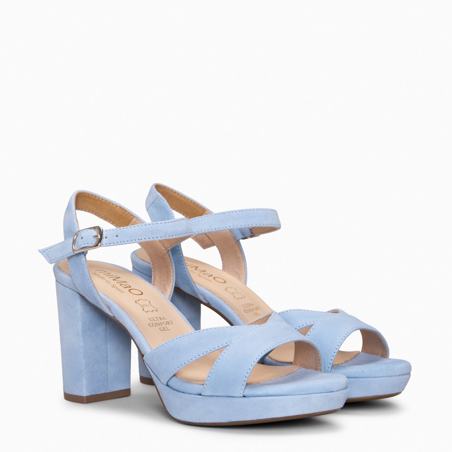 PARIS – Sandalias de fiesta con tacón alto y plataforma AZUL CLARO - miMaO ®