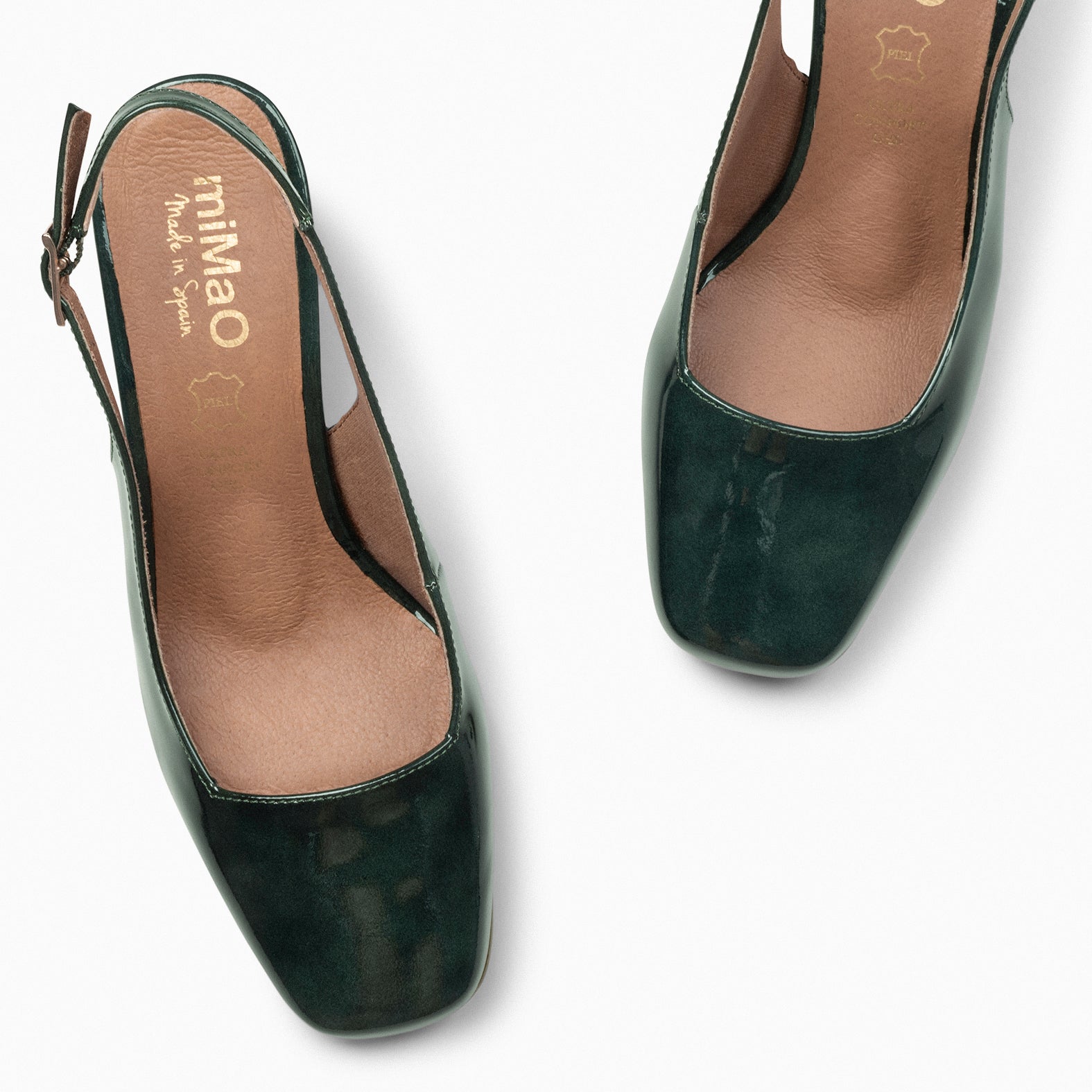 SOPHÍA - Zapato tacón ancho destalonado VERDE