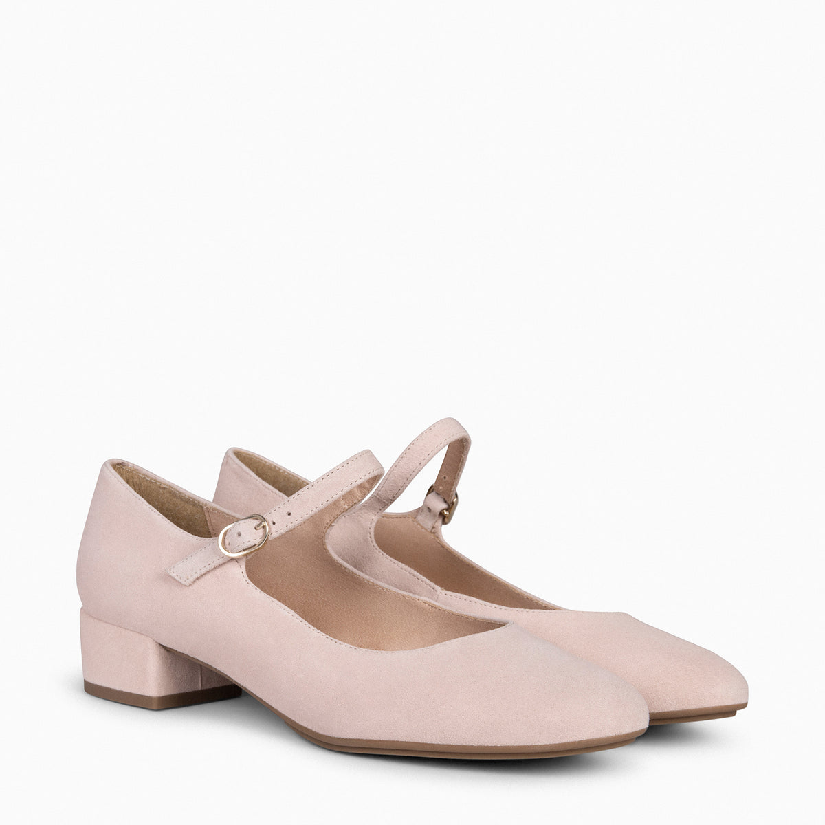 NORA – NUDE Mary-Janes with low heel