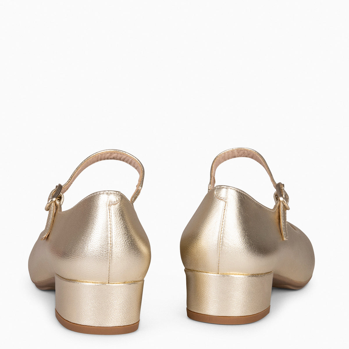 NORA – GOLDEN Mary-Janes with low heel