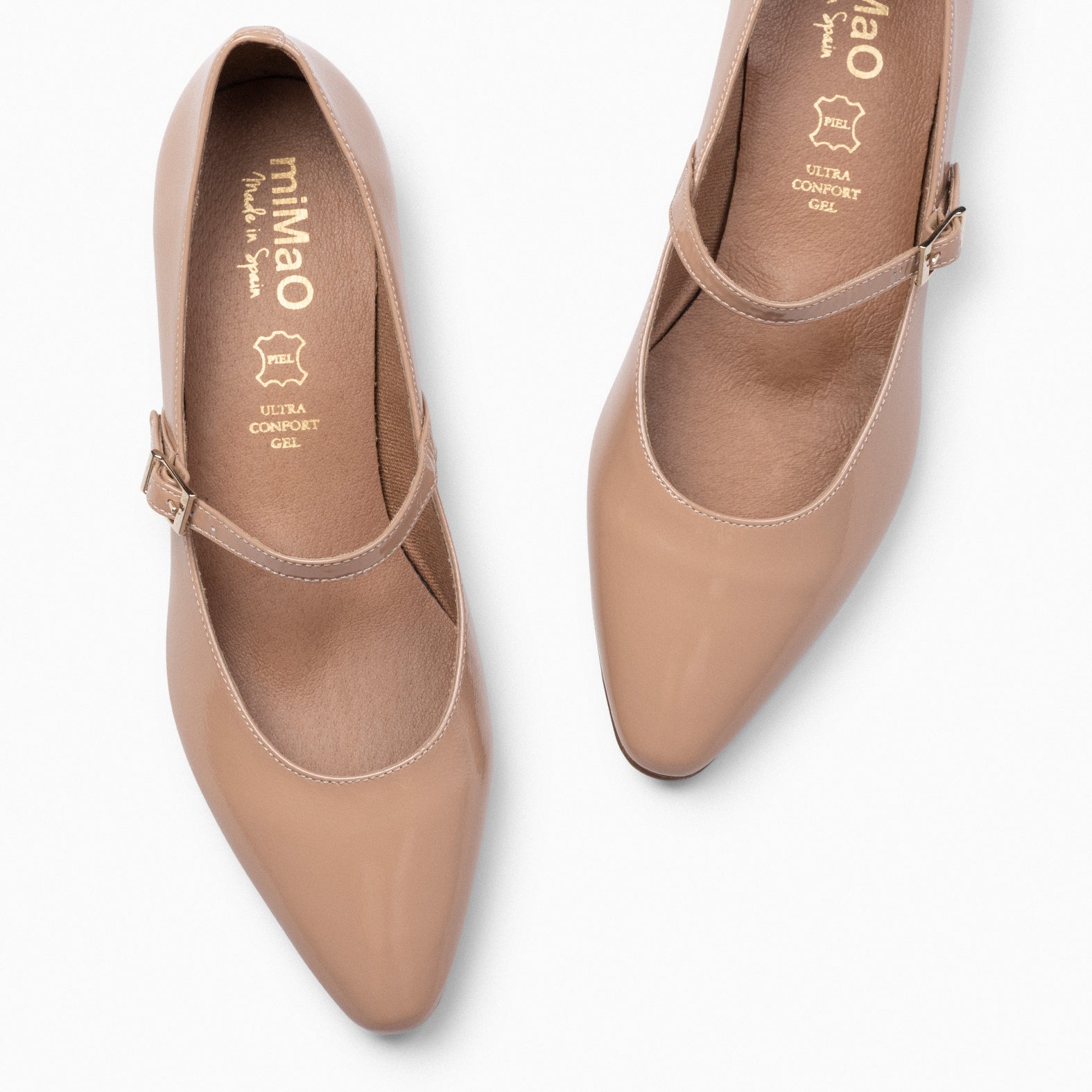 MERCEDITAS - Zapatos planos de charol con hebilla NUDE - miMaO ®