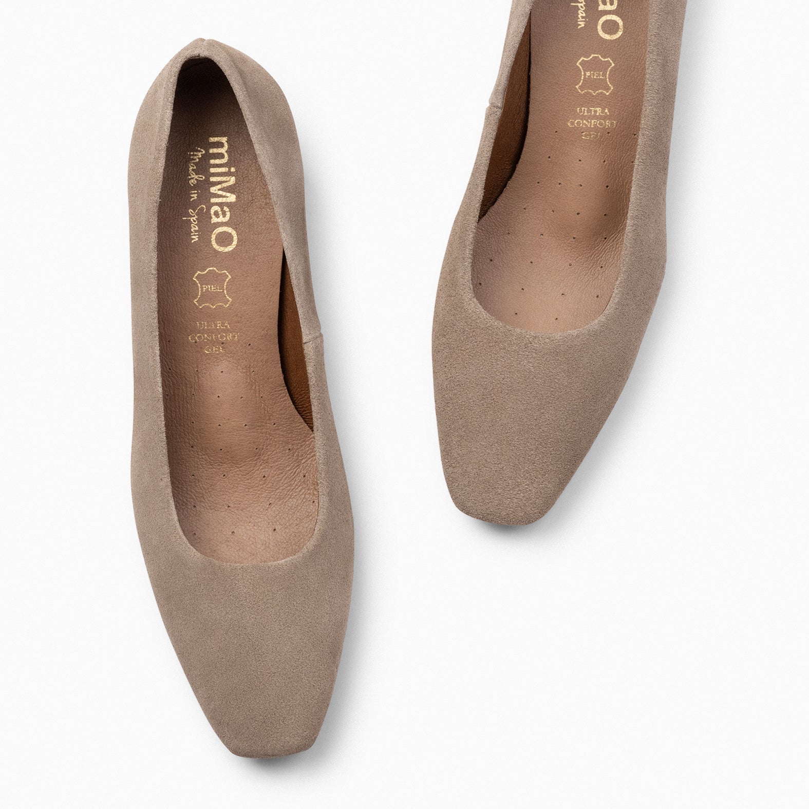 URBAN LADY - Zapatos de tacón bajo de serraje TAUPE - miMaO ®