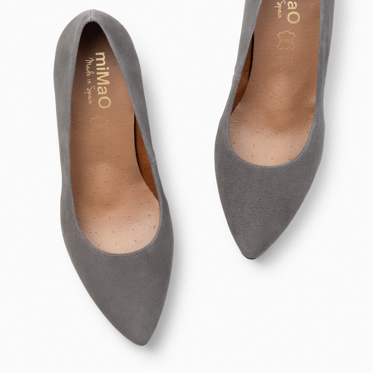 URBAN S - Zapatos de tacón medio de ante en GRIS - miMaO ®
