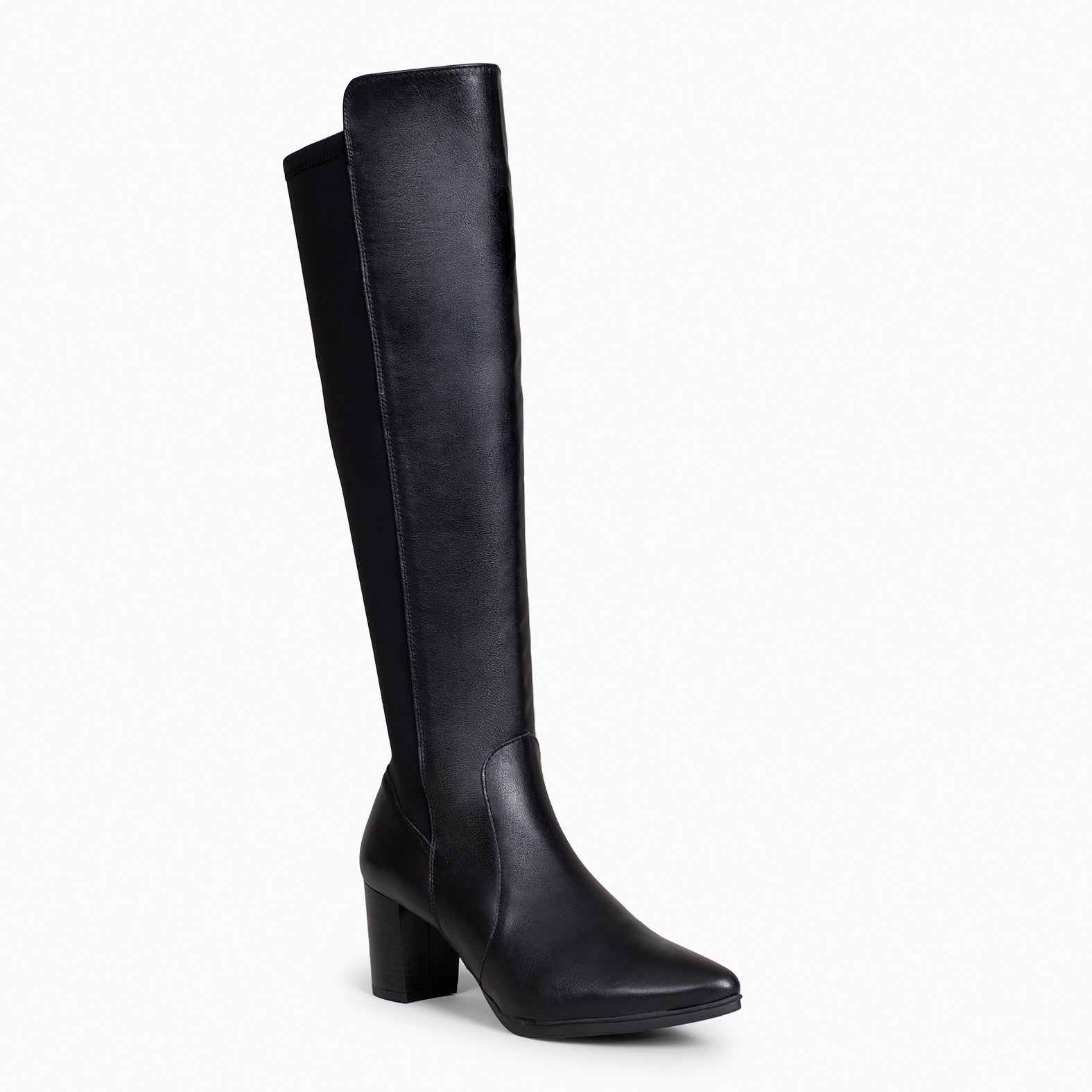 SUNSET – Botas de Tacón Elásticas NEGRO Napa