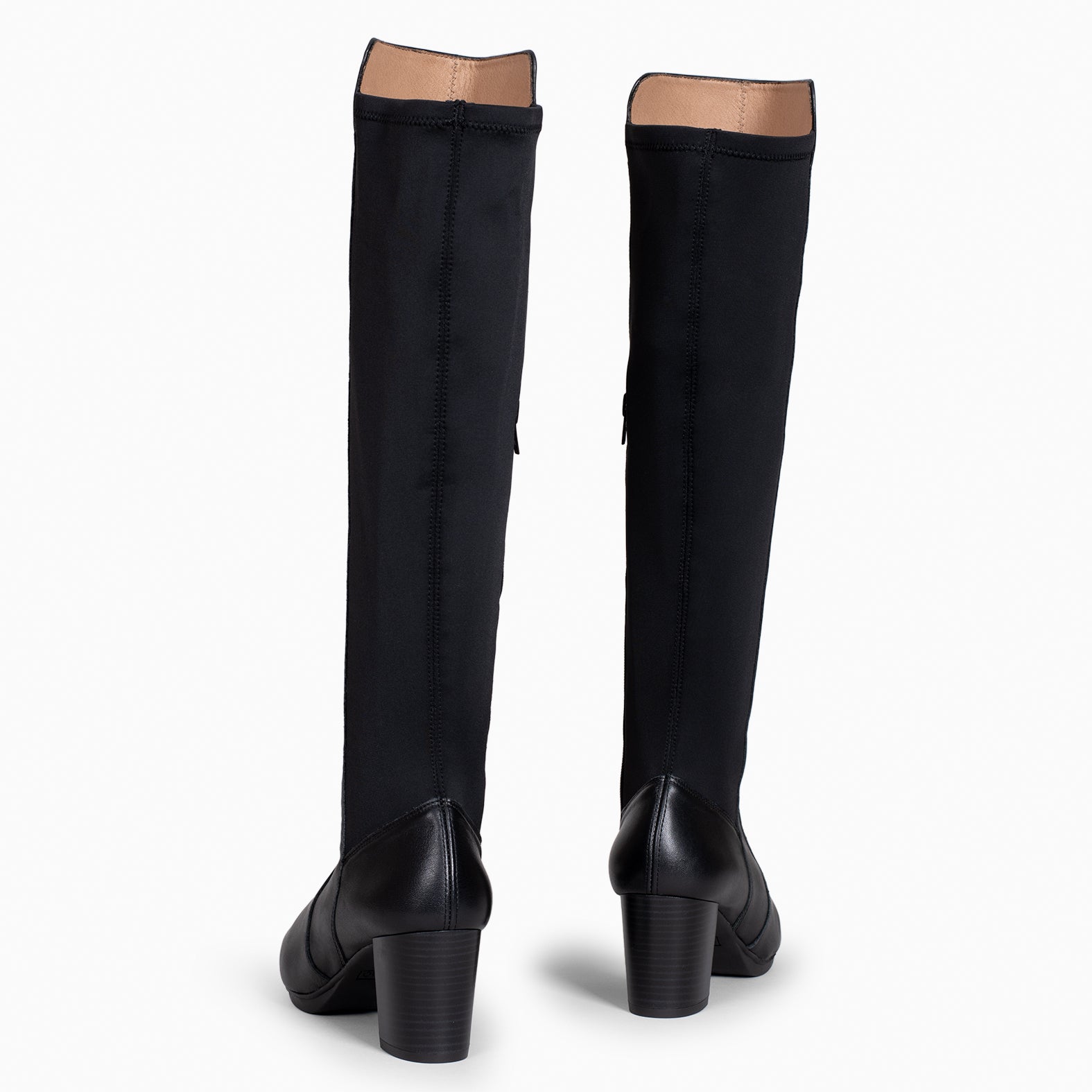 SUNSET – Botas de Tacón Elásticas NEGRO Napa