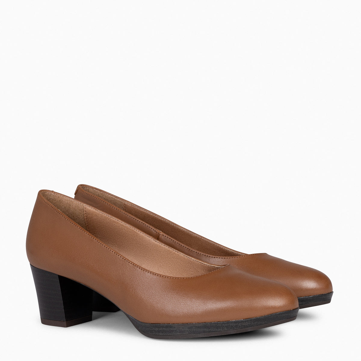 AZAFATA S - Zapatos de tacón bajo con plataforma MARRÓN