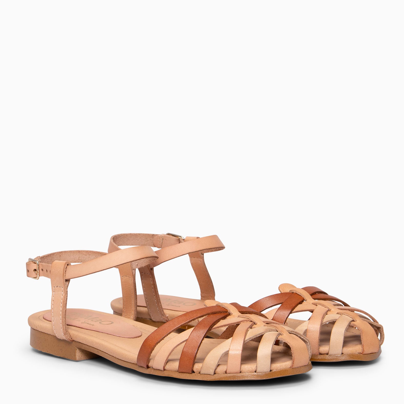 BEACH - Sandalias planas trenzadas de tiras MULTI - miMaO ®