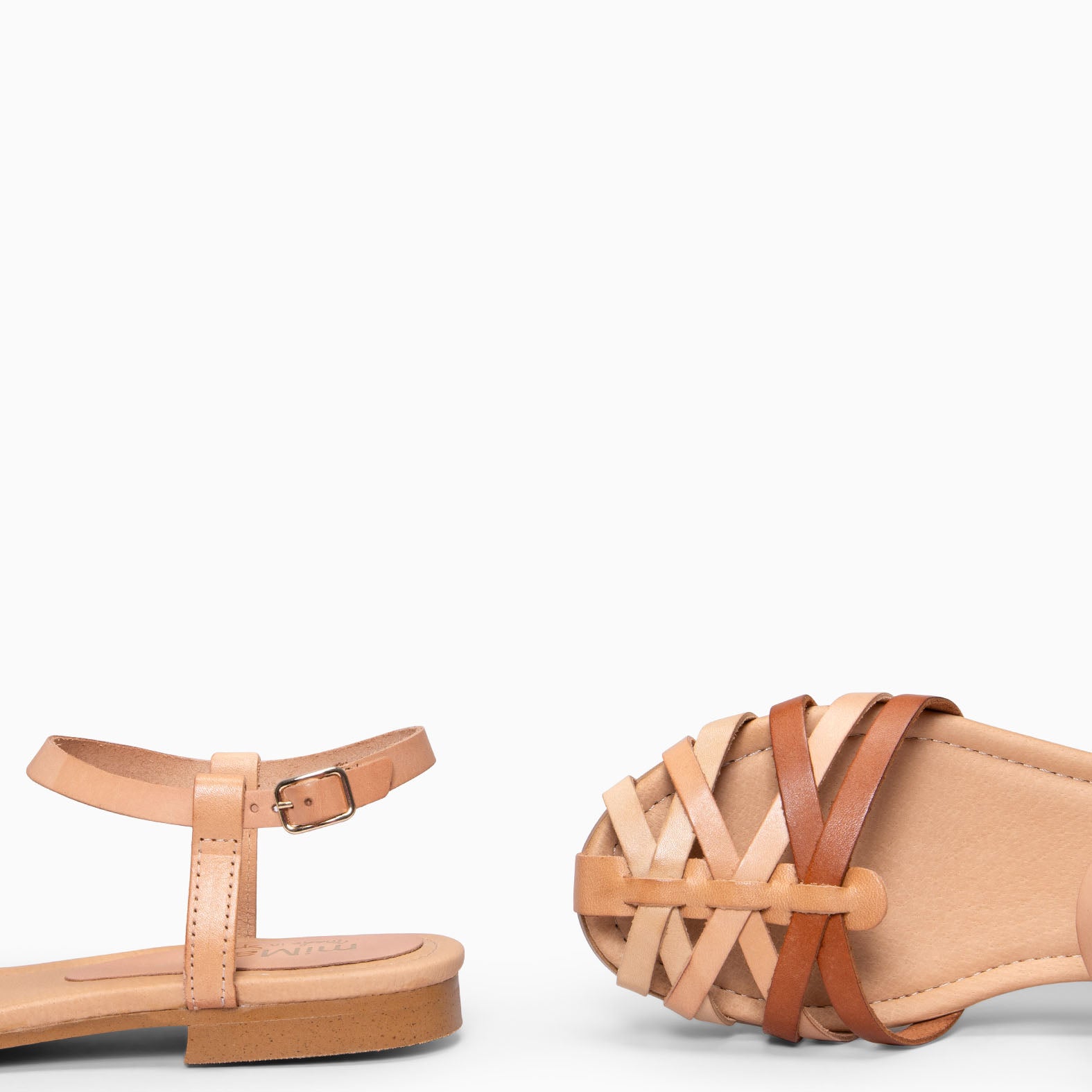 BEACH - Sandalias planas trenzadas de tiras MULTI - miMaO ®